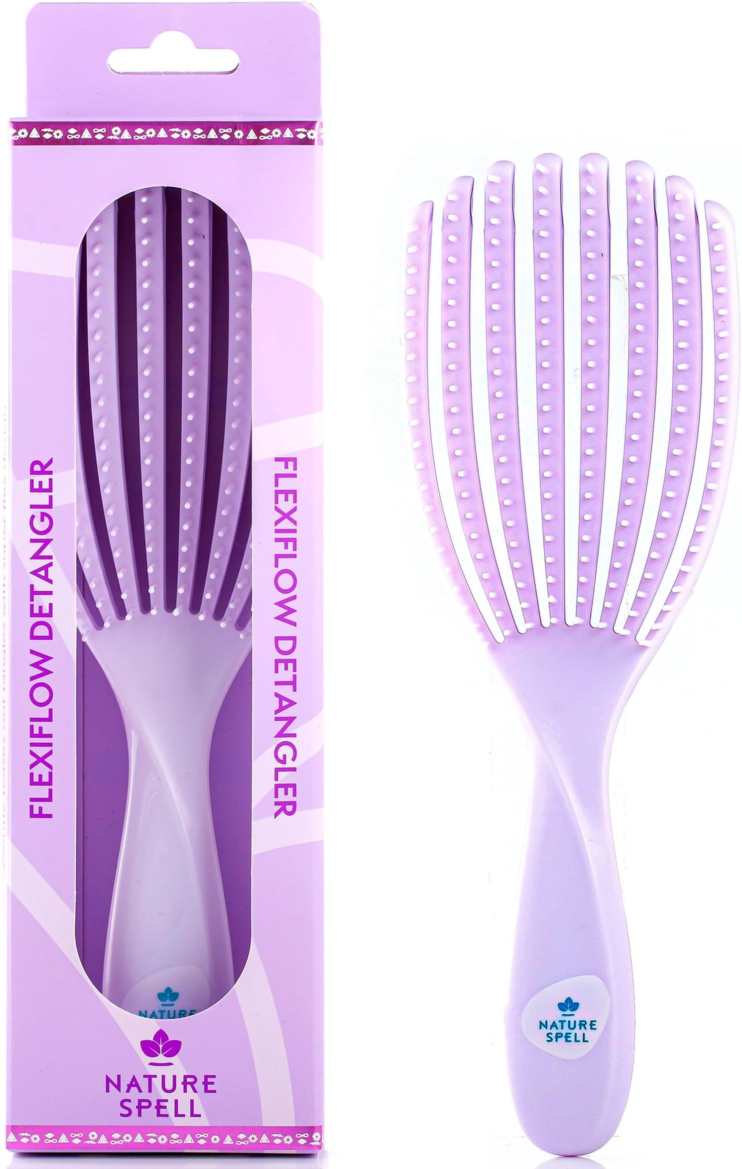 FlexiFlow Detangling Hair Brush, Flexible Strands for Gentle Brushing, Eliminates Knots & Reduces Breakage, Suitable for All Hair Types, Purple