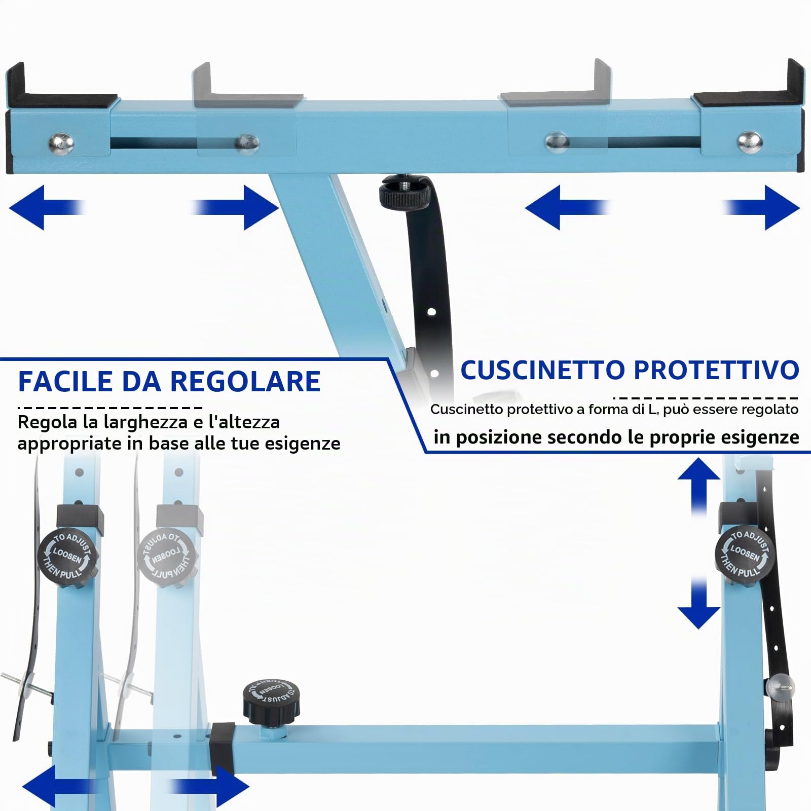 Supporto per Tastiera Pianoforte Regolabile in Altezza da 55 a 87CM, Supporto per Pianoforte a Forma di Z con 4 Ruote Girevoli, Adatto per Pianoforti con 54-88 Tasti, Capacità di Carico 160KG (Blu)