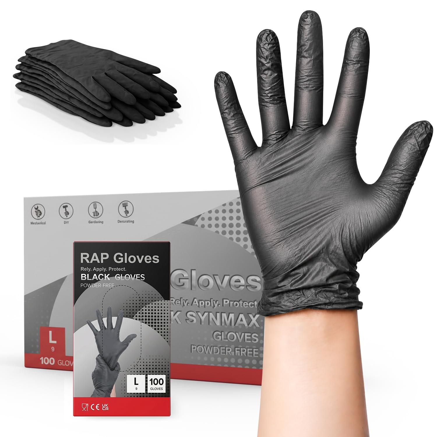 Black Vinyl Gloves Large Size Pack of 1000 Bulk Gloves Pack Powder-Free, Latex-Free Multipurpose Gloves for Warehouse, Laboratory, Sanitation & Automotive Work | Comfortable Daily Protection — image 1