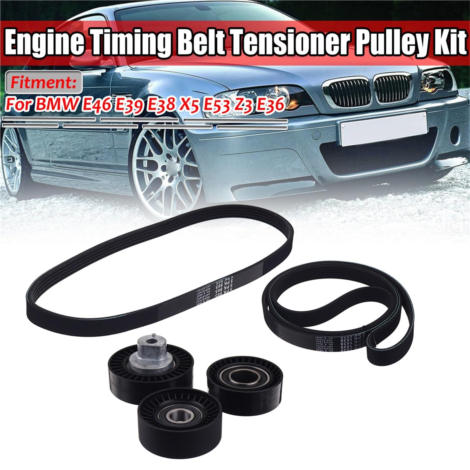napinacz samochodowego Pasuje do BMW E46 E39 E38 X5 E53 Z3 E36 Zestaw napinacza paska rozrządu silnika Rolka napinacza łańcucha