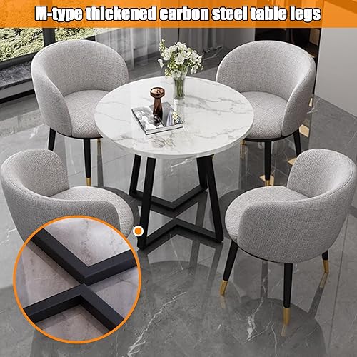 Miniatura 6 de YVYKFZD Juego de mesa y silla de recepción de oficina, juego de mesa y silla de club de 5 piezas, mesa de comedor de cocina redonda, mesa de centro