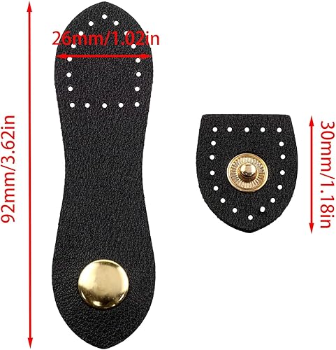 Miniatura 2 de -4 juegos de hebillas de cuero Cierre de pestaña de cuero utilizado para bolsos, bolsos de hombro, monederos, accesorios de costura para