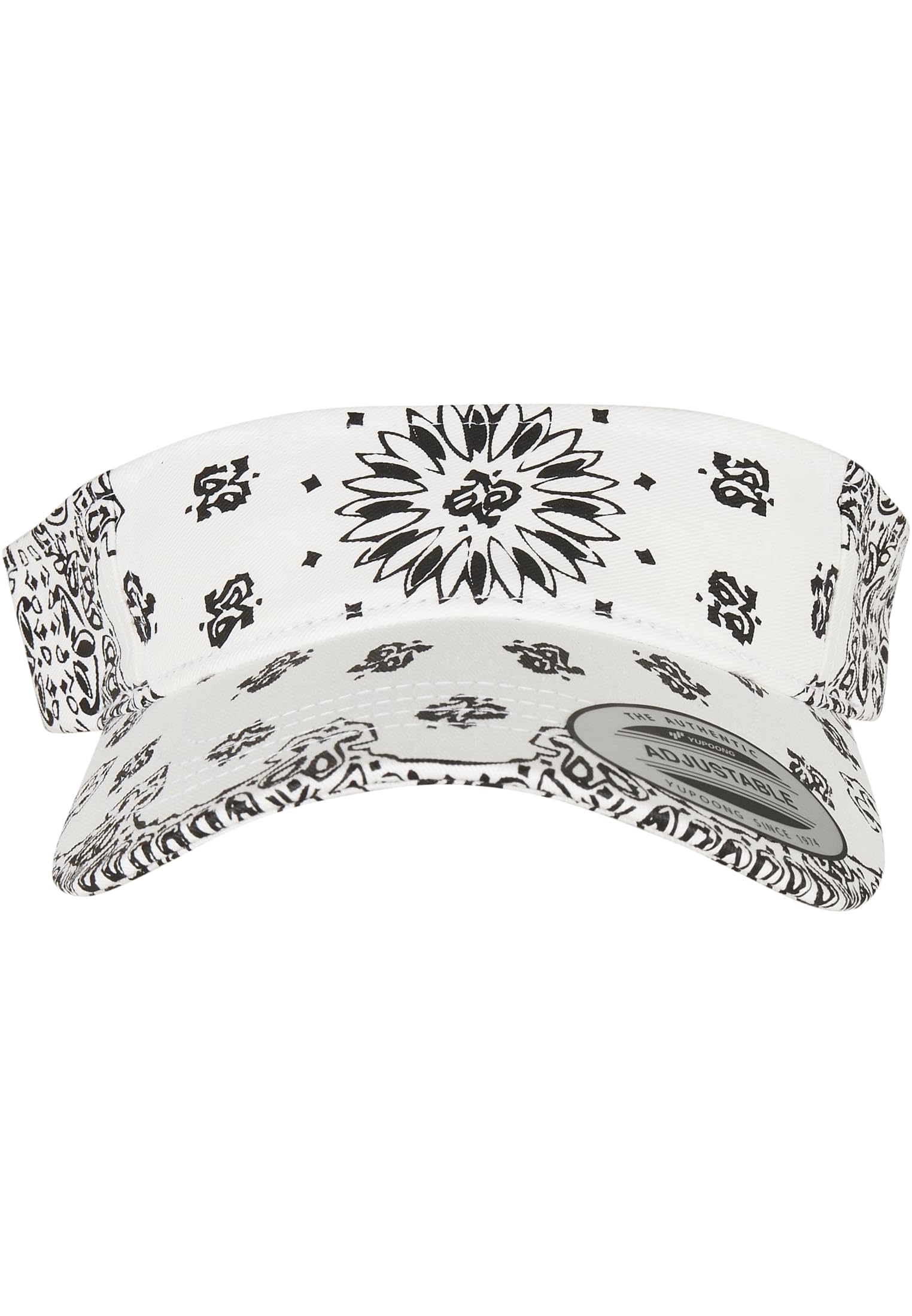 Flexfit Unisex-Adult Bandana Print Visor, White, one Size