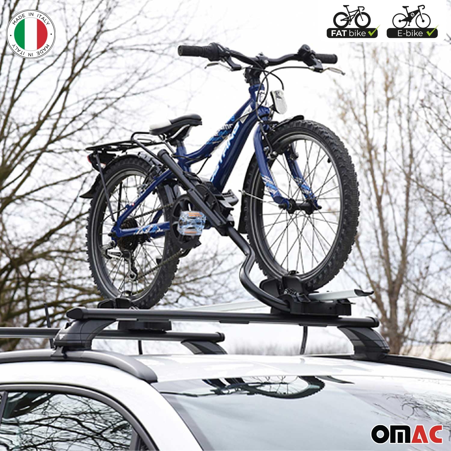 Farad P-Style - Portabici da tetto per auto, fino a 25 kg, in acciaio certificato ABE, universale per tetto, portabici con serratura, set da 2