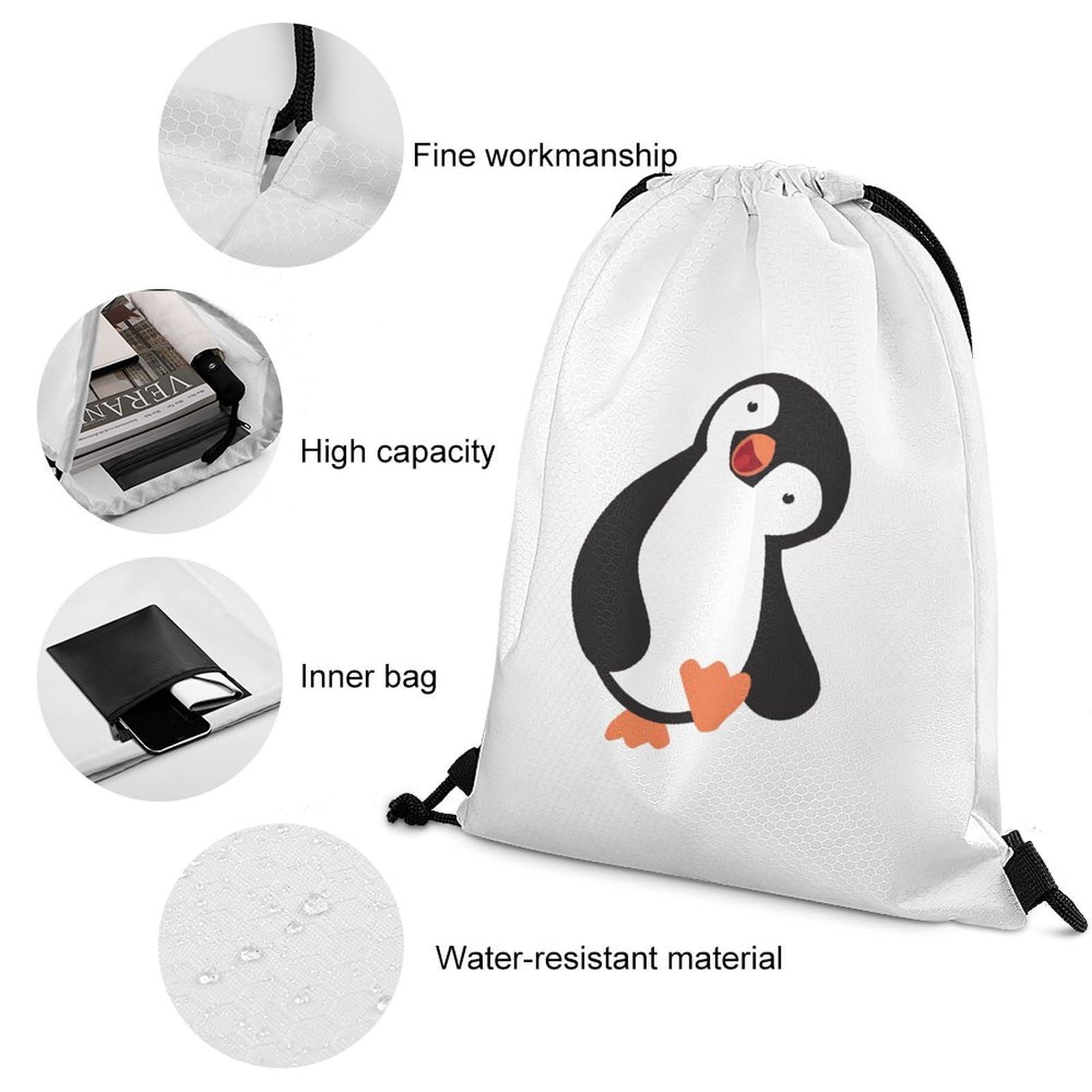 Amazon.co.jp: ナップサック 可愛い ペンギン ジムサック プールバッグ