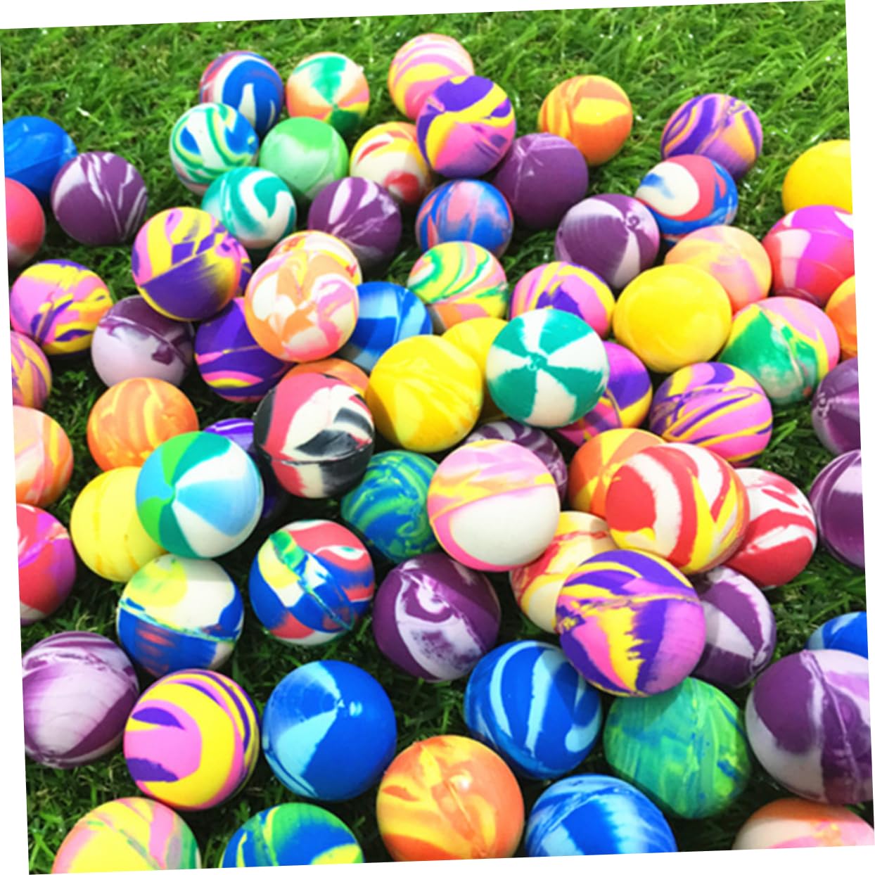 ERINGOGO Bouncy Ball Toys 100pcs Soft Rubber Jumping Balls for Boys and Girls Party Favors