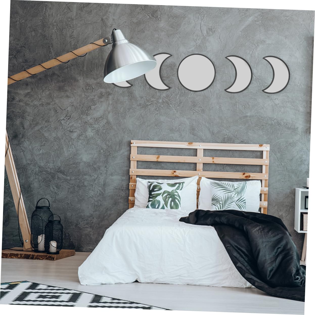 1satz Boho Mondphasen Spiegel Teiliges Selbstklebendes Acryl Wanddeko Für Modernes Zuhause Skandinavisches Design Vielseitige Raumgestaltung Lichtreflexion Einfache Montage