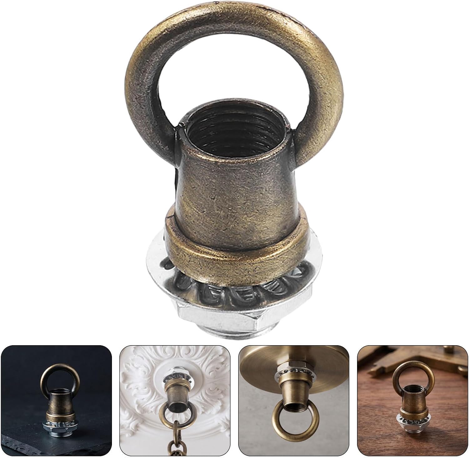 4pcs M10 Light Fixture Eye Nut Zinc Alloy Bronze Hook Ring