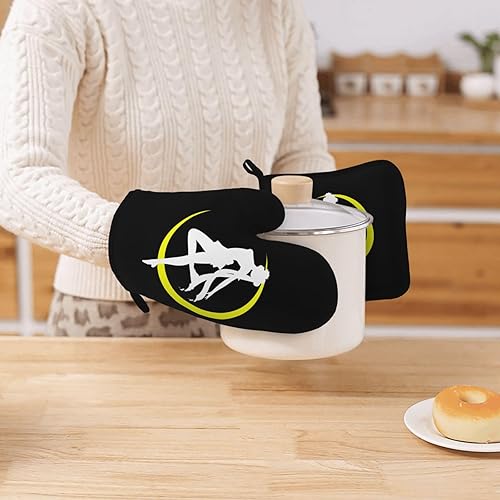 Miniatura 8 de Sa-il-or Moon02 - Juego de manoplas de horno y soportes para ollas, resistentes al calor, antideslizantes, de silicona, con guantes de horno y