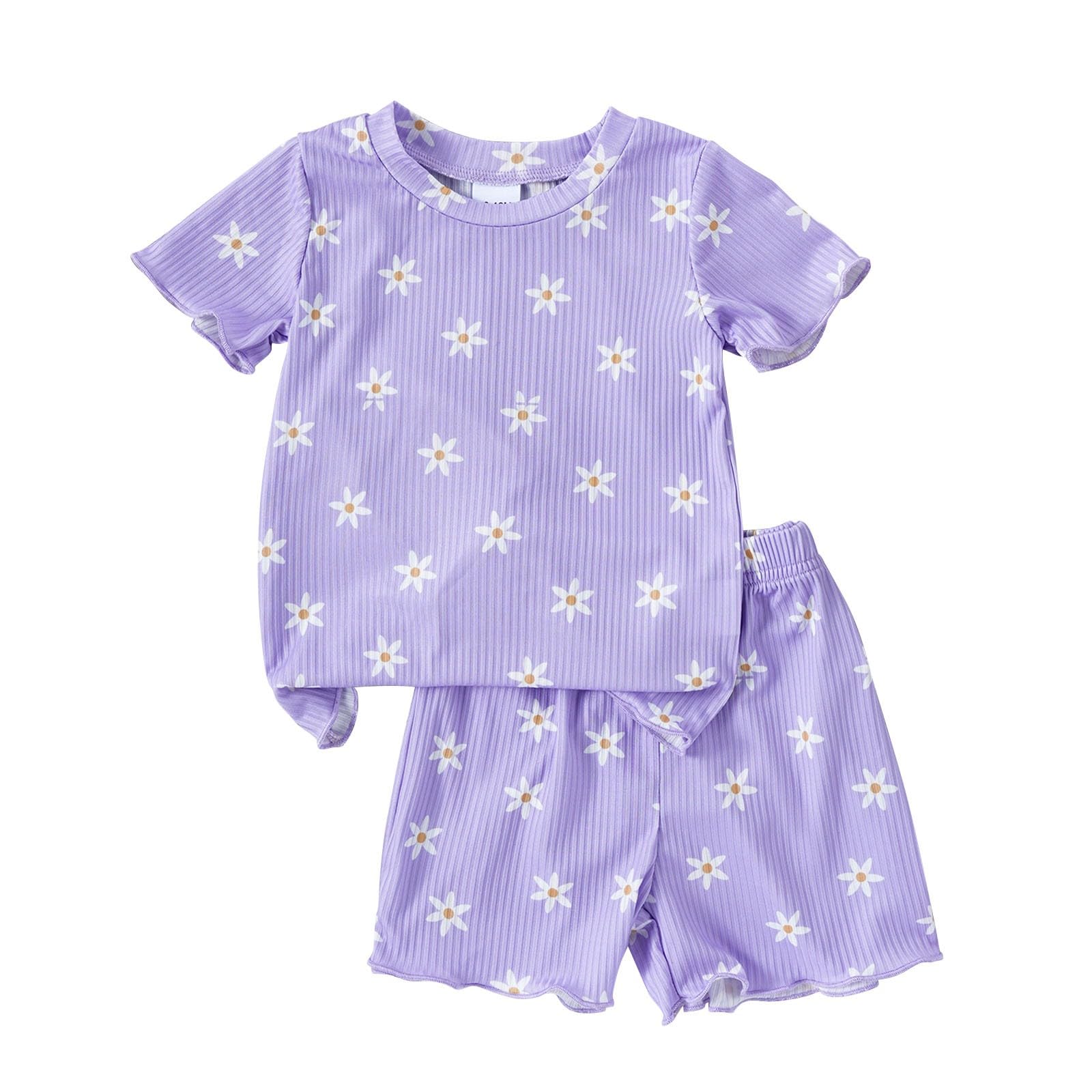 KKvoPiQ Body pequeño con estampado de flores y frutas, cuello redondo, manga corta, pantalones cortos para bebé, disfraz de Halloween de 1 año