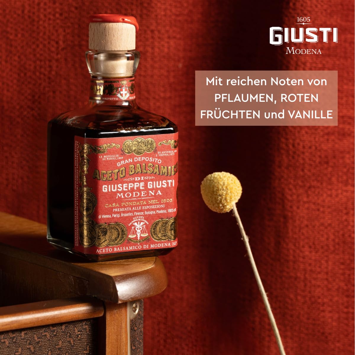 Giusti Aceto Balsamico di Modena - Balsamessig aus Modena 3 Goldmedaillen in Cubicaflasche (1 x 0.25 l)