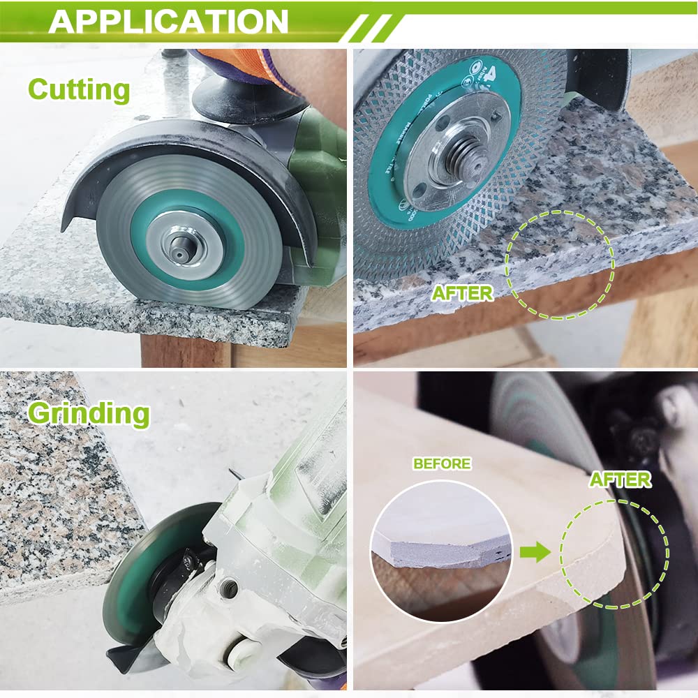 Disco Tronzador de Diamante 125MM 2 piezas Para Cortar y Moler con X Malla Turbo Hoja de Sierra para Porcelana Azulejos Cerámica Granito Mármol