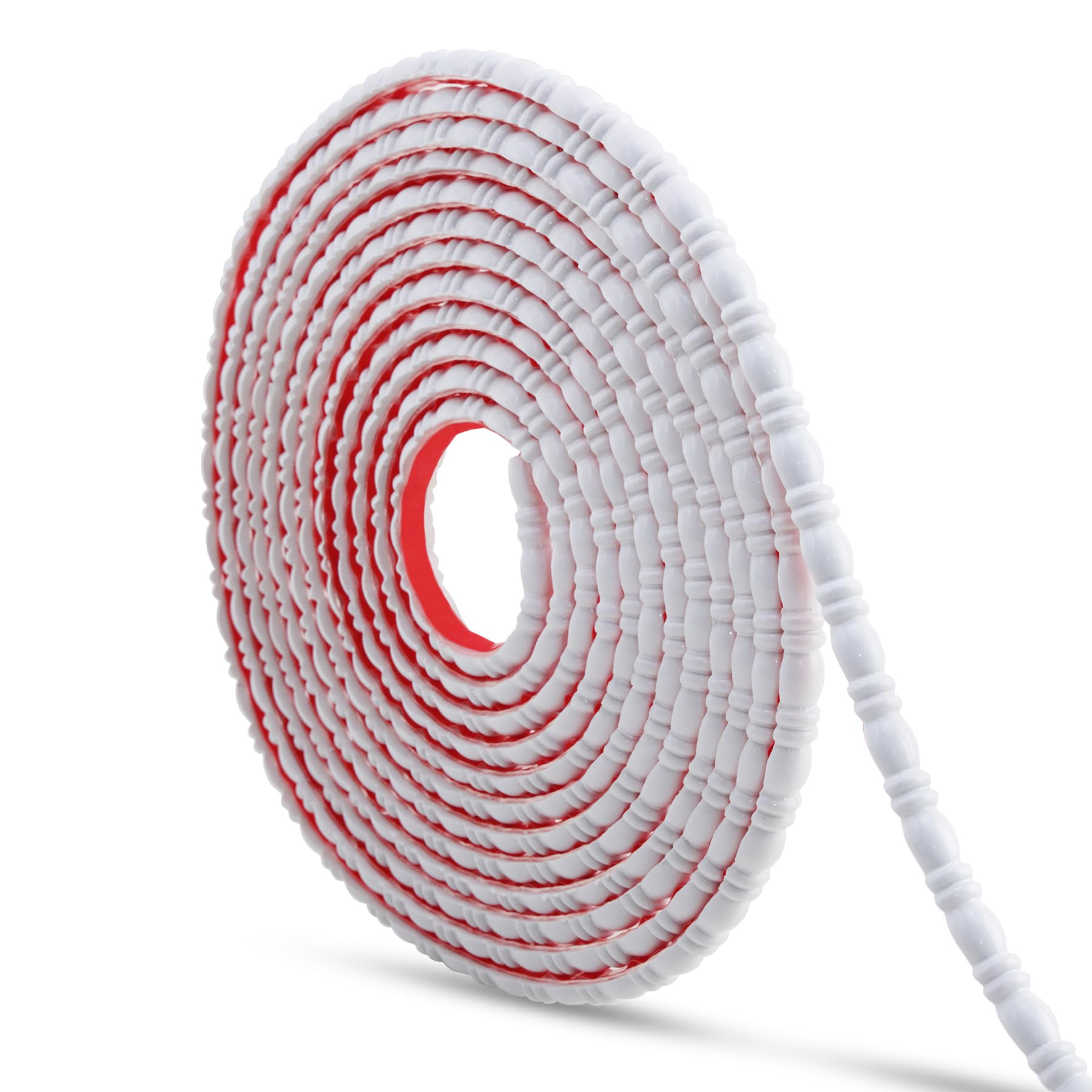 Trimold 1cm x 3m Peel and Stick Bead and Reel Trim - Easy to Paint, Flexible DIY Craft Molding for Mirror Frame, Backsplash, Wall, Door, Cabinet, Dresser, Shelf