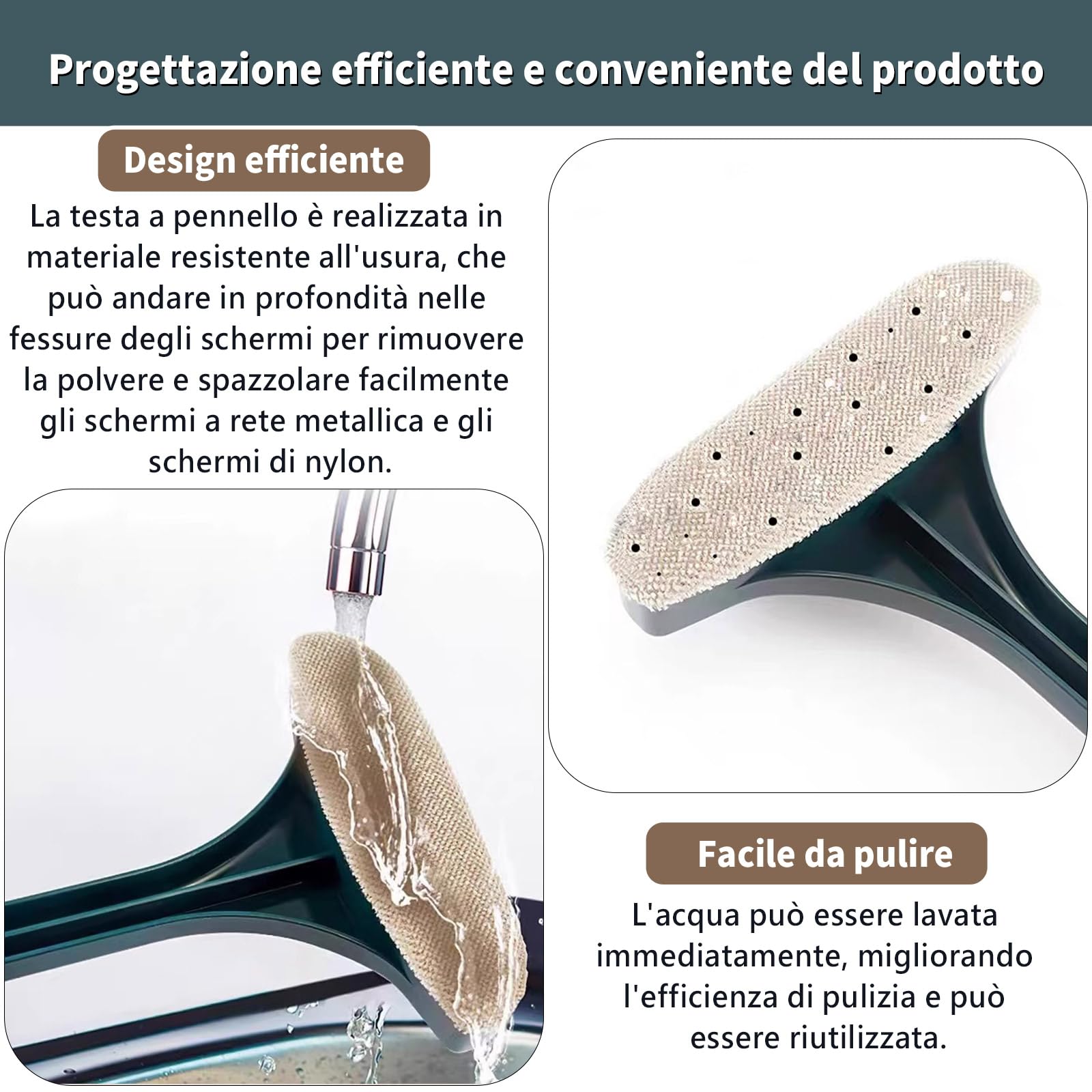 2 Pezzi 2 in 1 Spazzola per La Pulizia in Maglia Dello Schermo per La Pulizia Della Scanalatura Della Finestra Bagnata e Asciutta Doppia Spazzola per La Pulizia di Vetri e Finestre (Arancione)