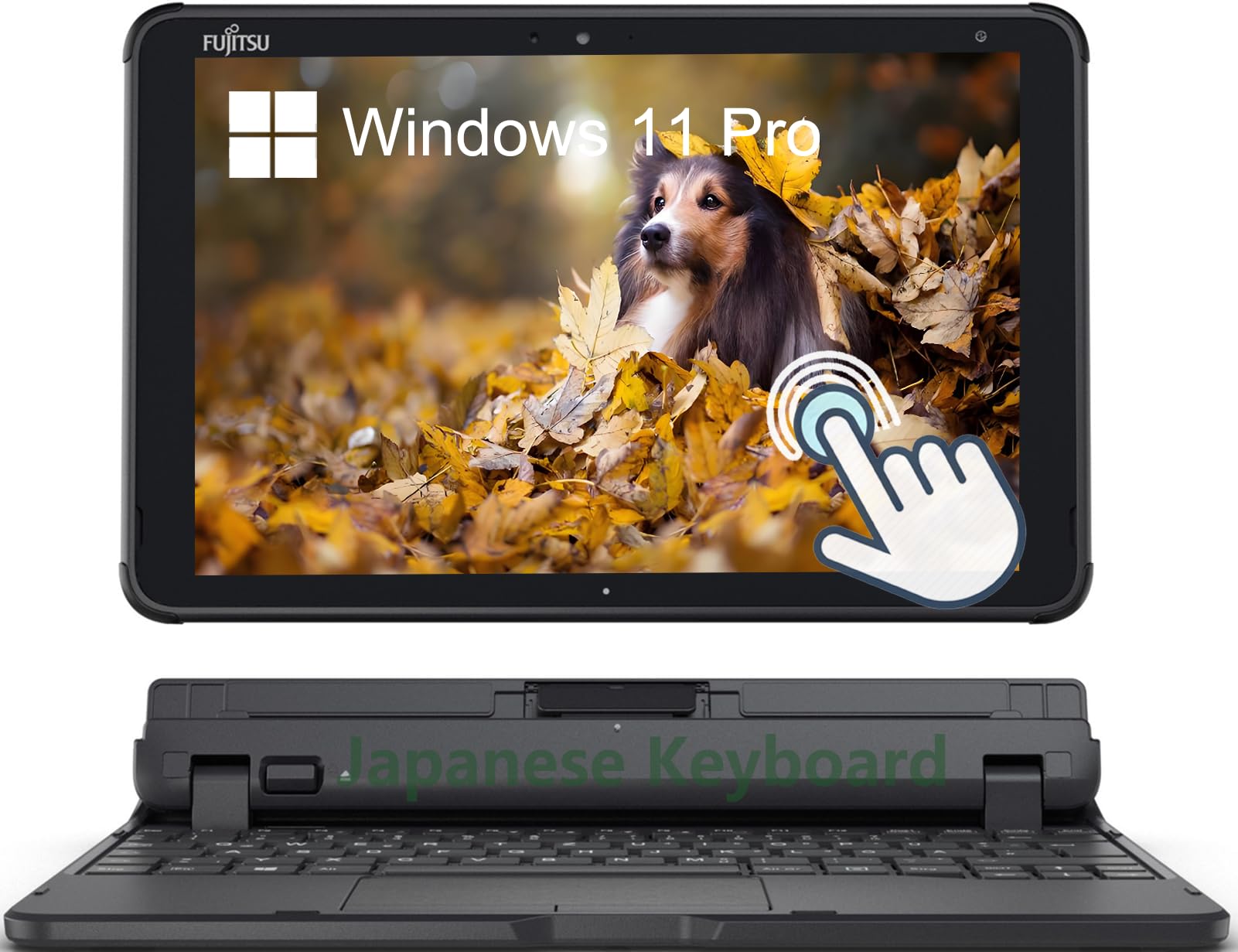 Fujitsu Stylistic Q5010 Touchscreen Laptop, Intel Celeron N4020, 10,1" FHD (1920x1200), 4 GB di RAM, eMMC da 64 GB, tastiera QWERTY giapponese, Windows 11 Pro (Ricondizionato)
