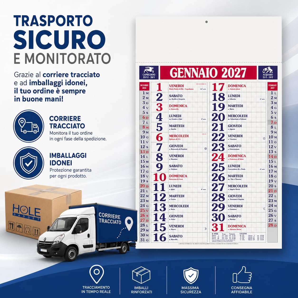 Calendari Personalizzati 2027 in Stock da 100 Pezzi Olandesi Grandi da Muro Notes sul Retro per Gadget Pubblicitari di Fine Anno e come Omaggio per i Clienti o Regali Aziendali | PA610