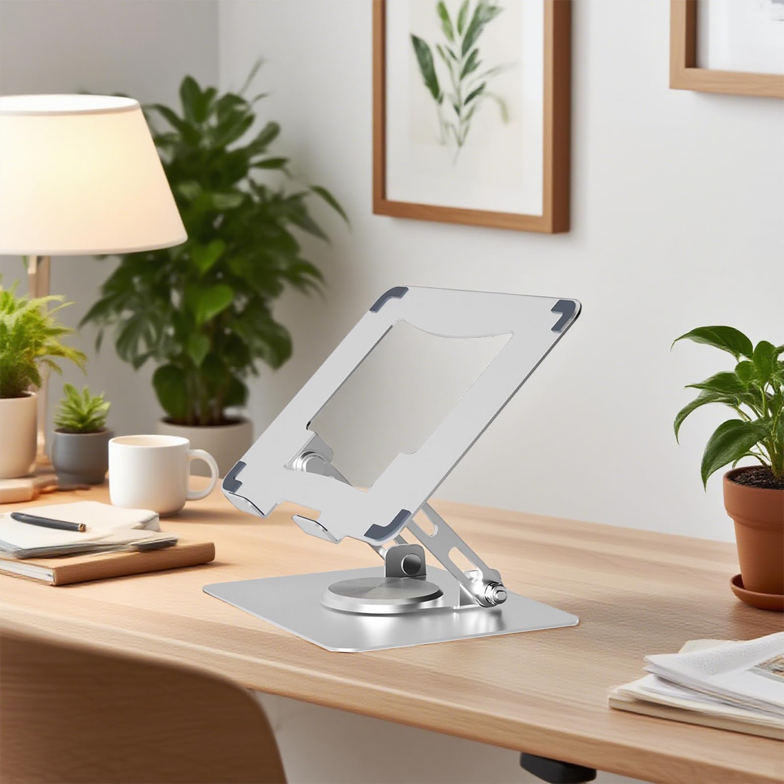 Soporte Ergonómico para Laptop Móvil Ajustable Giratorio 360° Ergonómico | Base Giratoria de Notebook Ordenador y Portátil Hogar Estudio Viaje Dormitorio Sala de Estar Aula