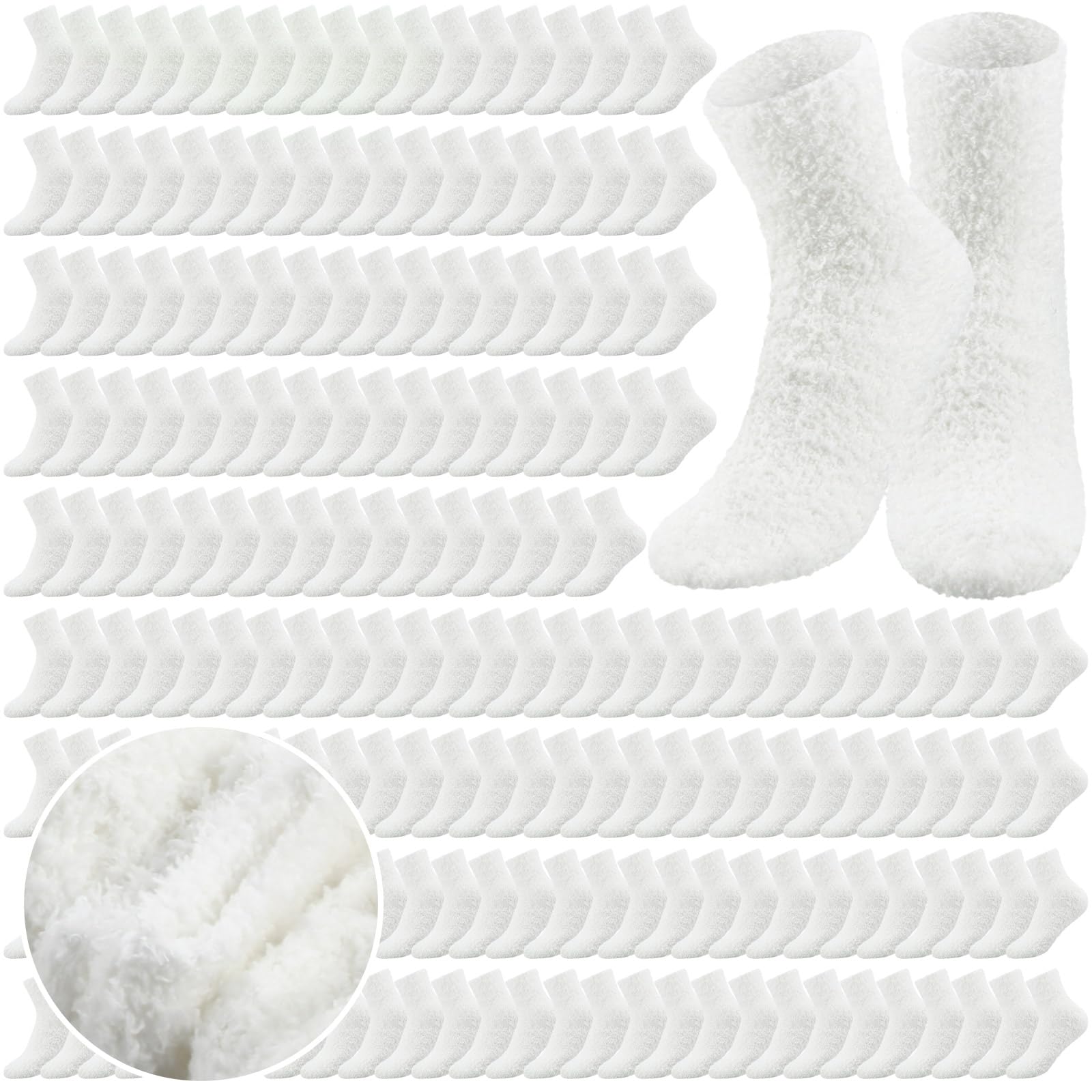 Cuffbow 100/200 Pairs Fuzzy Socks Bulk