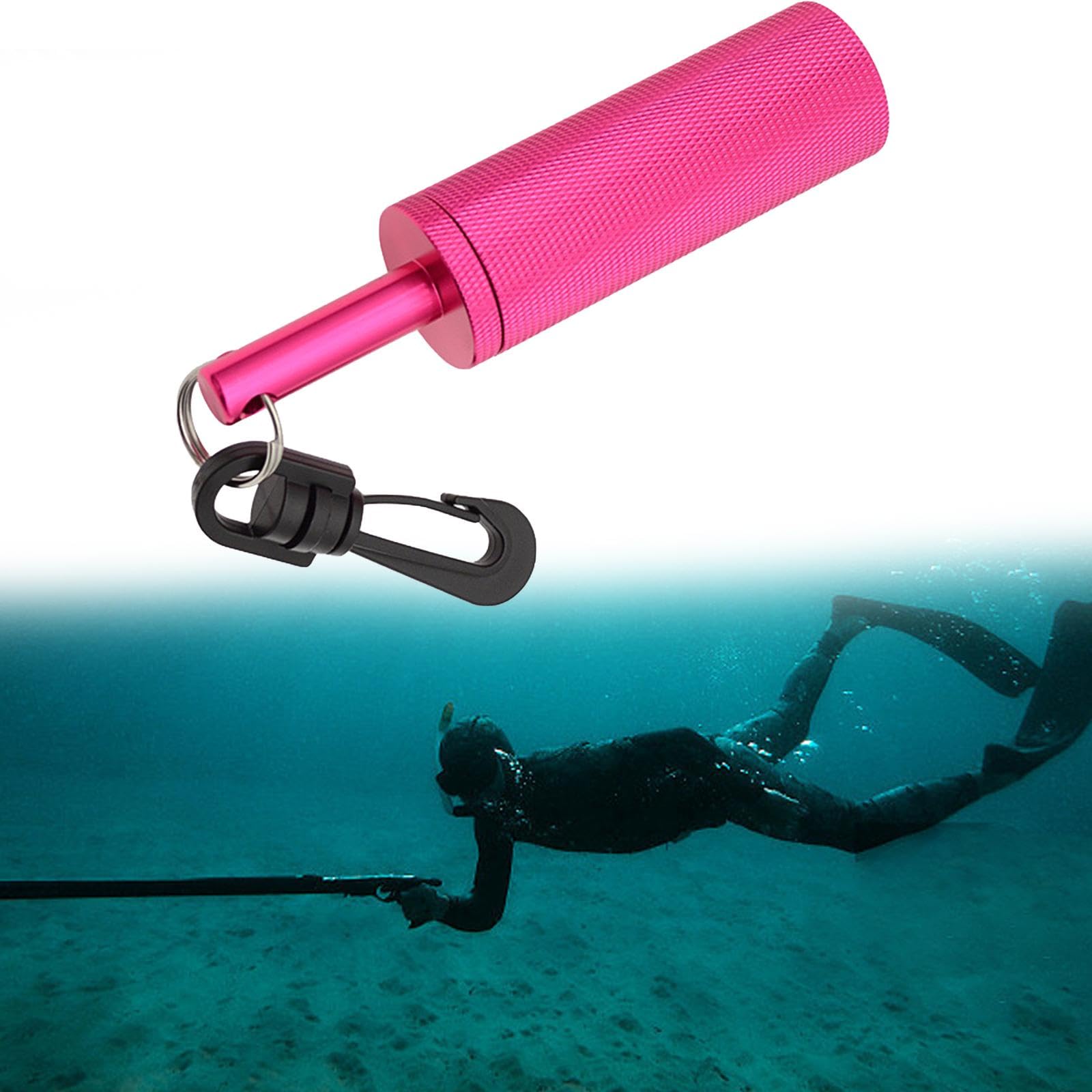 rockible Bâton de Hochet de Plongée avec Raccords de Shaker à Clip Générateur de Bruit de Plongeur Portatif Cloche à Anneau Pratique Pointeur de Plongée