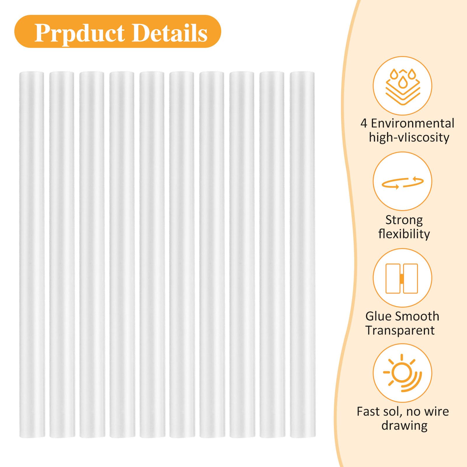 100 Piezas Barras Silicona Caliente 7mm X 100 mm, Barras de Silicona Termofusible Transparente, Barras de Pegamento Caliente para Pistola, Silicona Caliente Palos para Bricolaje, Sellado Y FijacióN