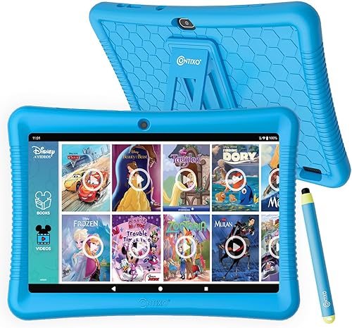 Miniatura 1 de Contixo Tableta infantil K102-HD de 10 pulgadas, para niños de 3 a 7 años, control parental, Android 10, 64GB, WiFi, tableta de aprendizaje para