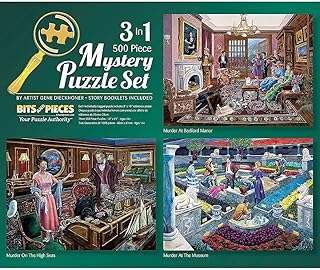 Bits and Pieces - 3-in-1 Multi-Pack - 500 Piece Jigsaw Puzzles for Adults - 500 pc Large Piece Mystery Puzzle Set by Gene Dieckhoner - 18