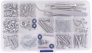 Guitar Screws Kit, Guitar Hardware Luthier Parts-kit, for Tele/Strat/SQ, Bridge, Guitar Strap End Pins, Tuner, Pickguard, Neck Plate, Pickup, Switch, Guitar DIY Kit (Metric, Chrome)