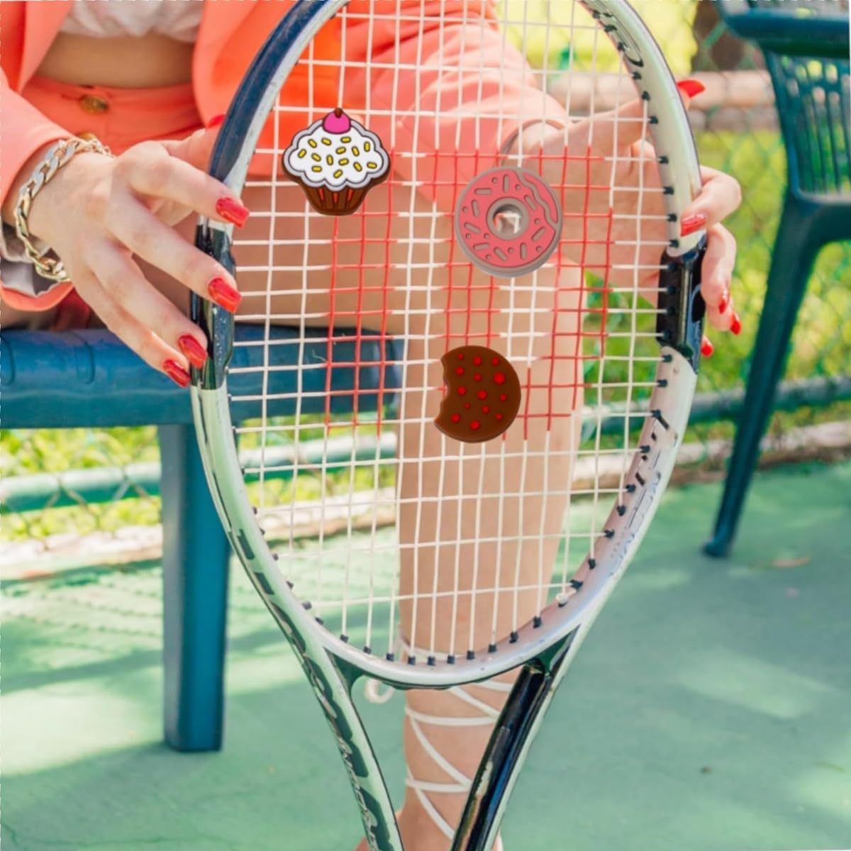 Amortiguador de Raqueta de Tenis 6 Piezas Silicona Antivibradores Hamburguesa Pastel Papas Fritas