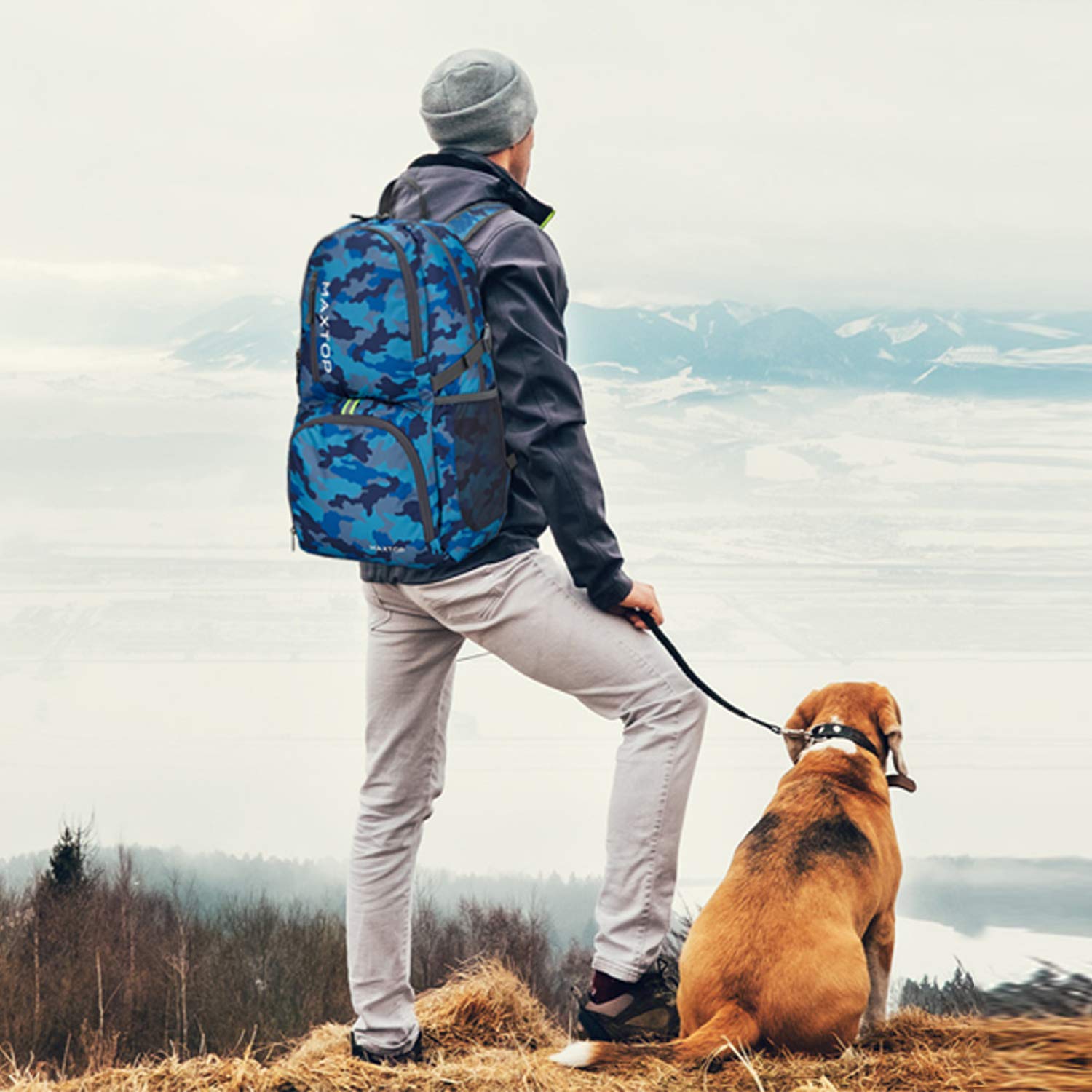 MAXTOP Ultraleichter Wanderrucksack Herren Damen Faltbar & Packbar, Trekking Rucksack Wasserdicht für Outdoor, Camping, Wandern, Reisen Daypack 30L/40L/50L