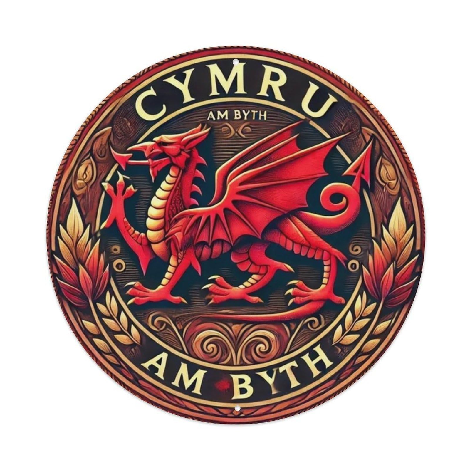 Gentinap Vintage Welsh Dragon Tin Sign Metal Sign Home Bar Garden Wall Decor Metal Poster 8X8 Inch