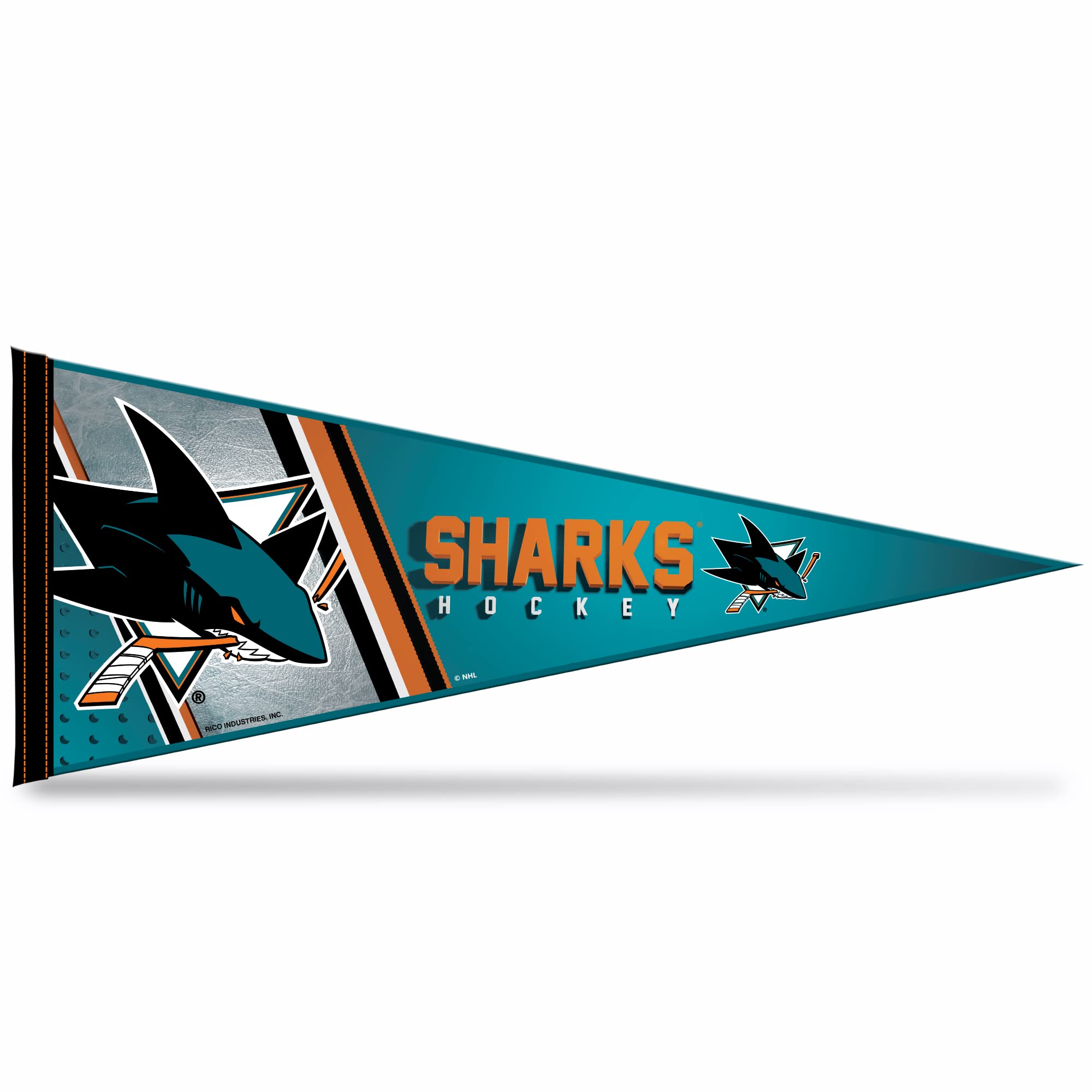 Rico Industries Nhl San Jose Sharks Primaria 30,5 X 76,2 Cm In Morbido Feltro – Ez To Hang – Decorazione Per La Casa (Sala Giochi, Caverna Dell'uomo, Camera Da Letto)-image