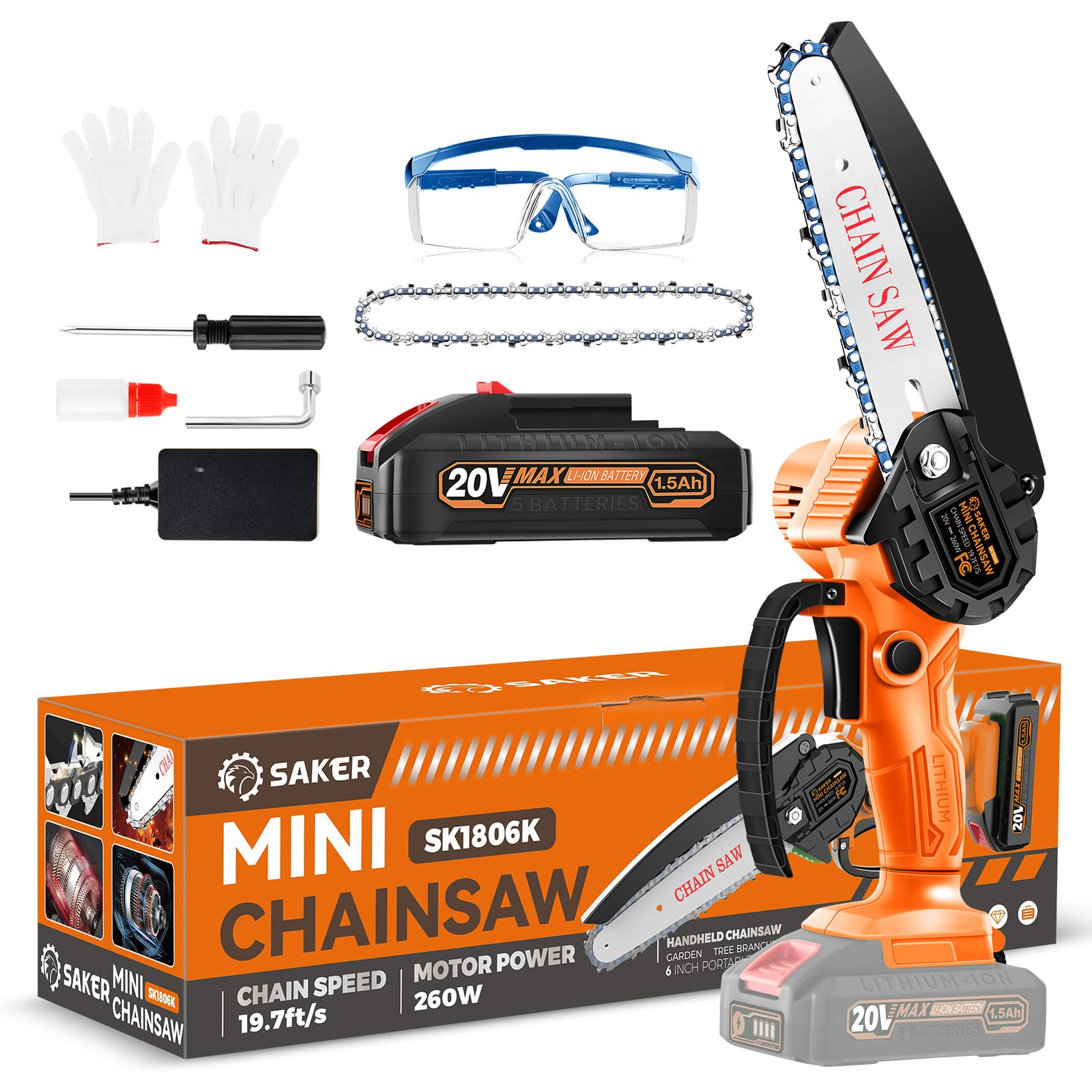 ✨sachi‪ ꪔ̤✨ Amazon.com : Saker Mini Chainsaw|6 Inch Chainsaws[2025 Upgraded