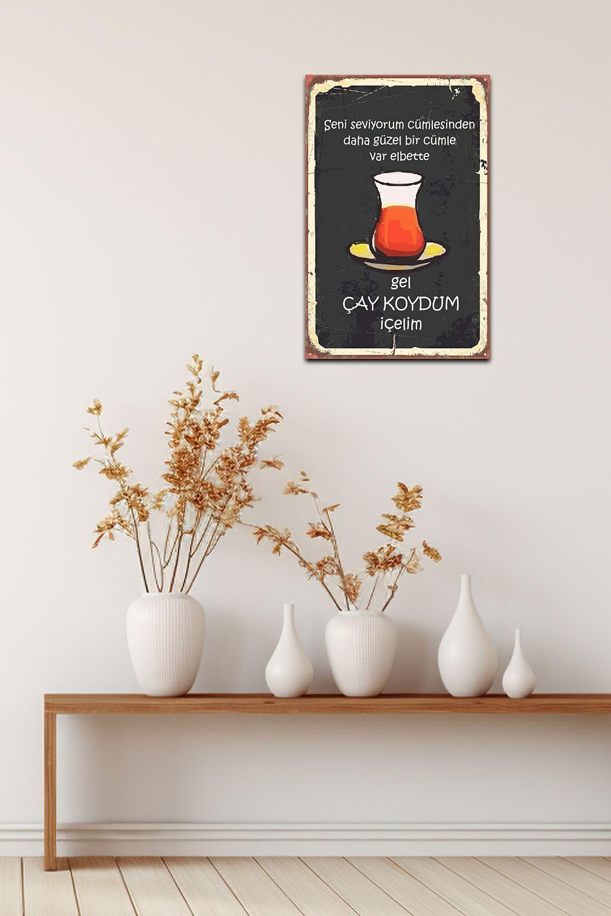 Dekolia Gel Çay Koydum Içelim Retro Vintage Drtr0002 Ahşap Mdf Tablo