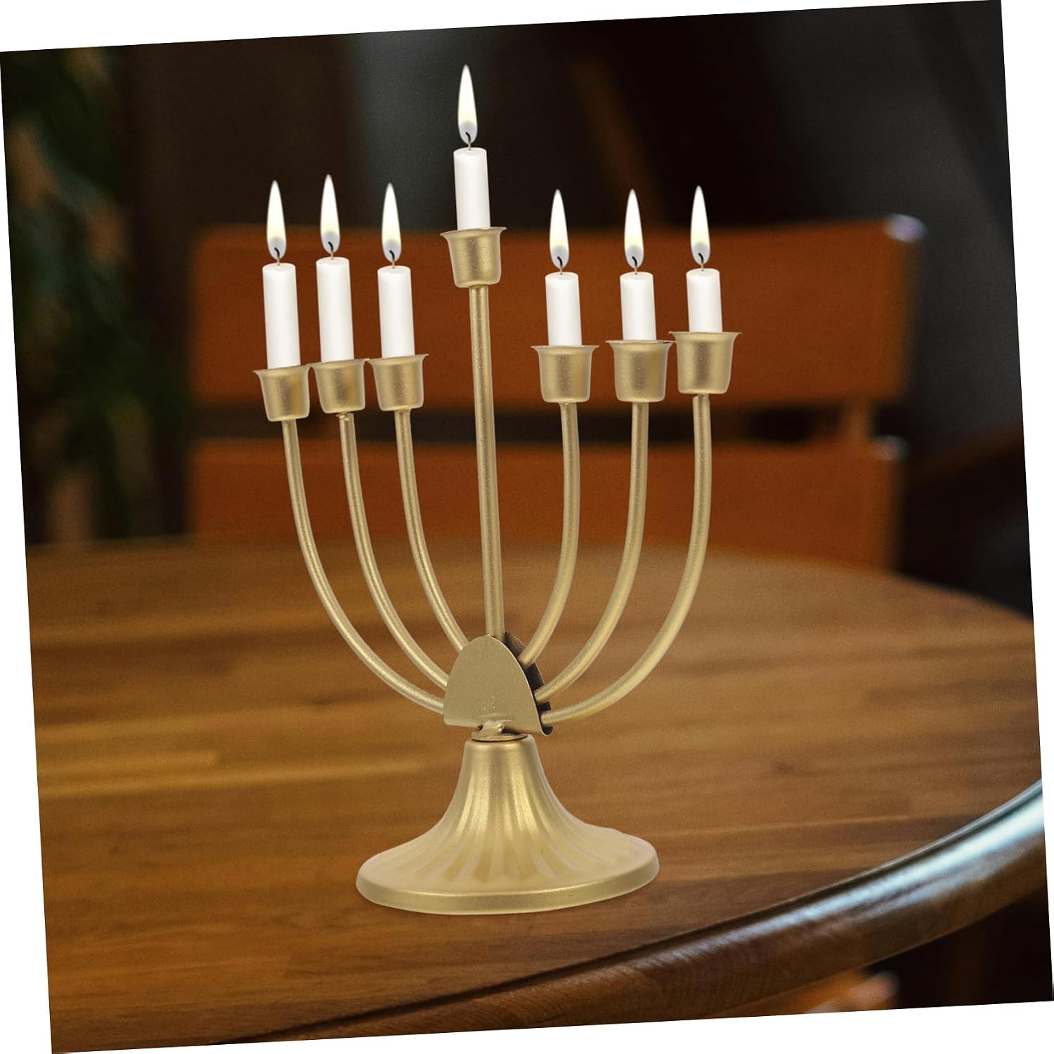 STOBAZA Menorah Candle Holder Elegant Multi-arm Candelabra for Hanukkah Celebrations Design for Home Decor and Jewish Festivities