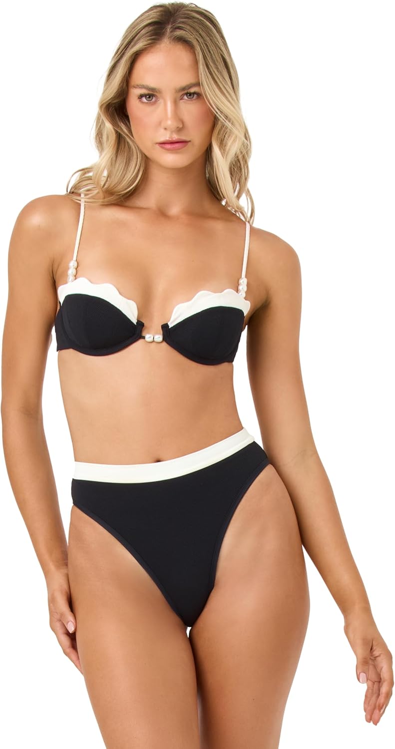 L*Space Sunrise Shell Bikini Top for Women, Medium Support & Coverage, Underwire Cup, Adjustable Straps for Customizable Fit