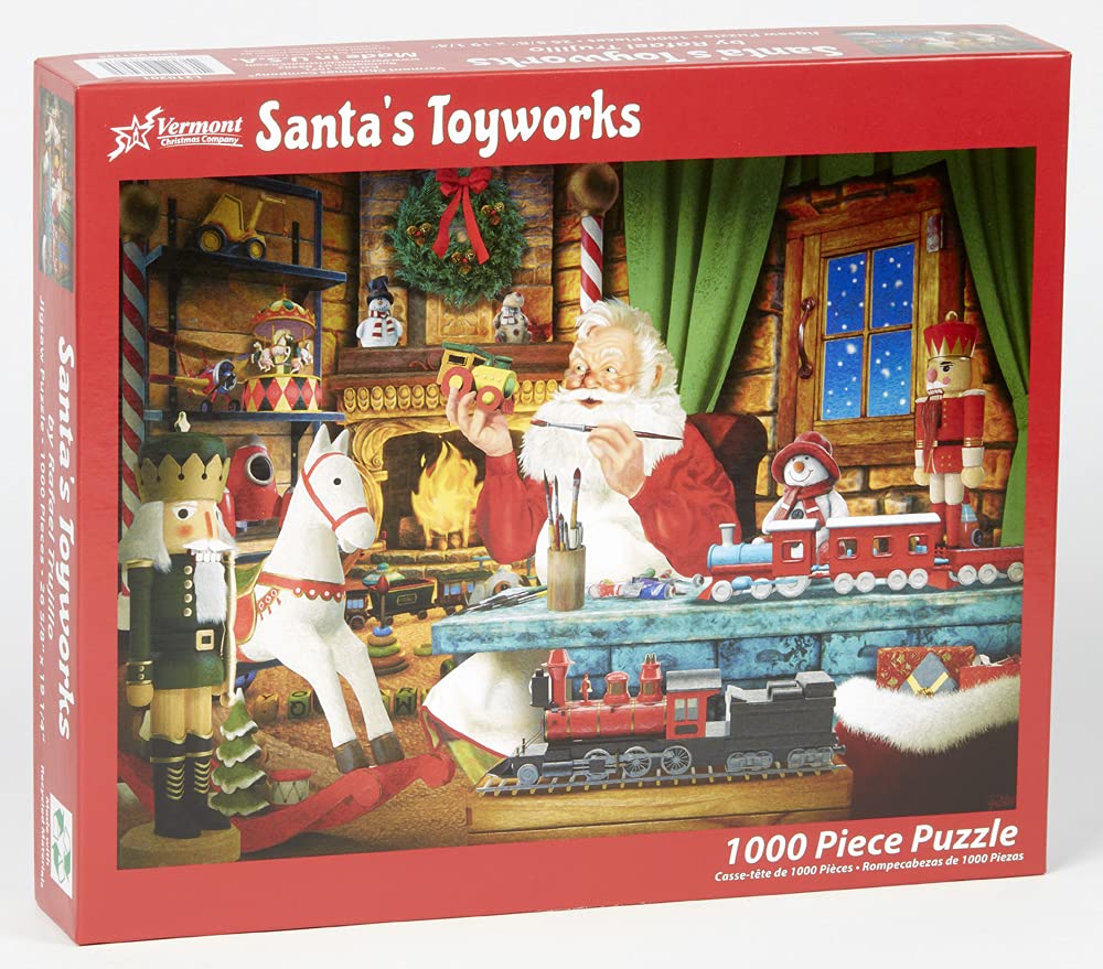 Vermont Christmas Company Toyworks di Babbo Natale Jigsaw Puzzle 1000 Pezzi