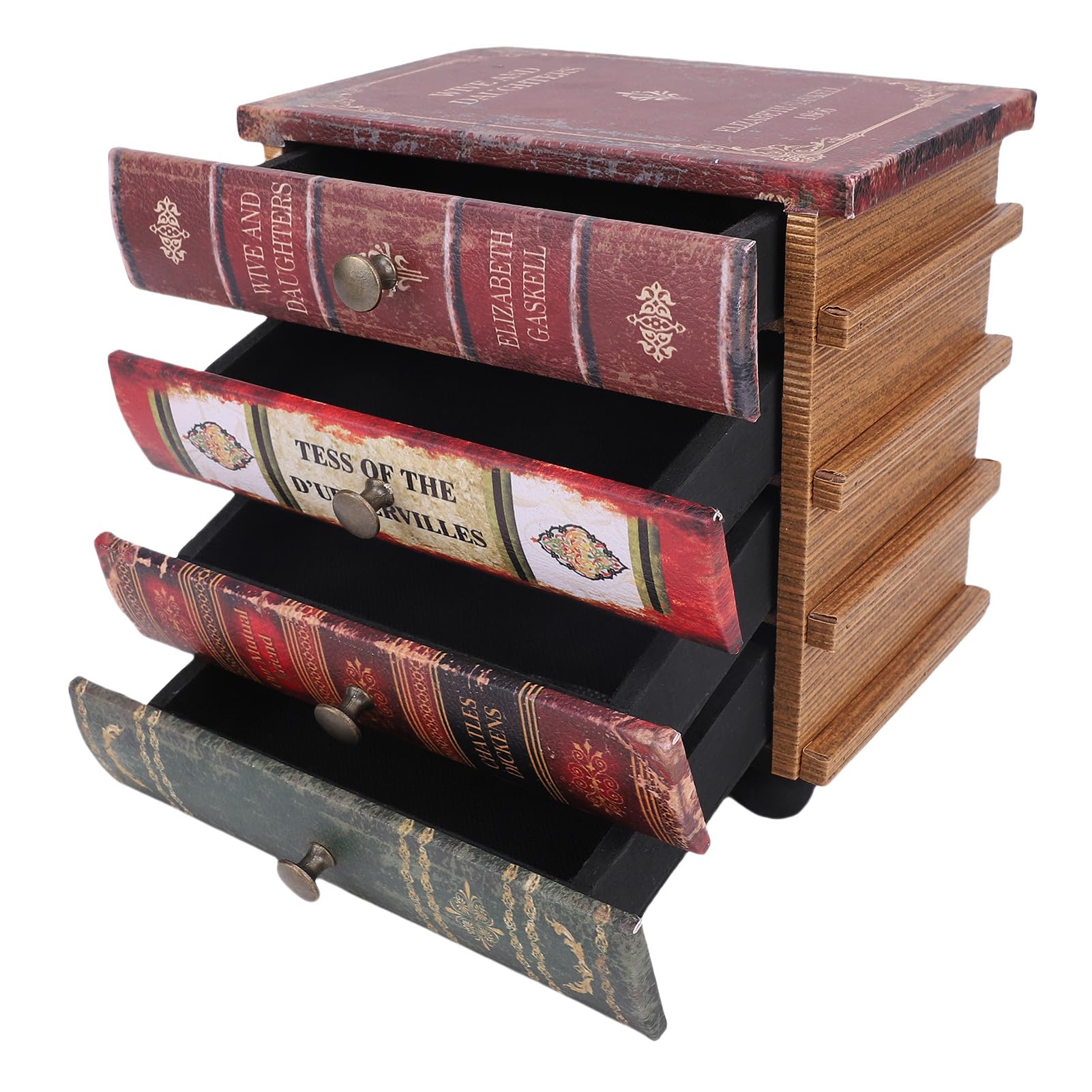 Wintage Dekoracyjna Fałszywa Skrzynka na Książki z 4 Warstwami