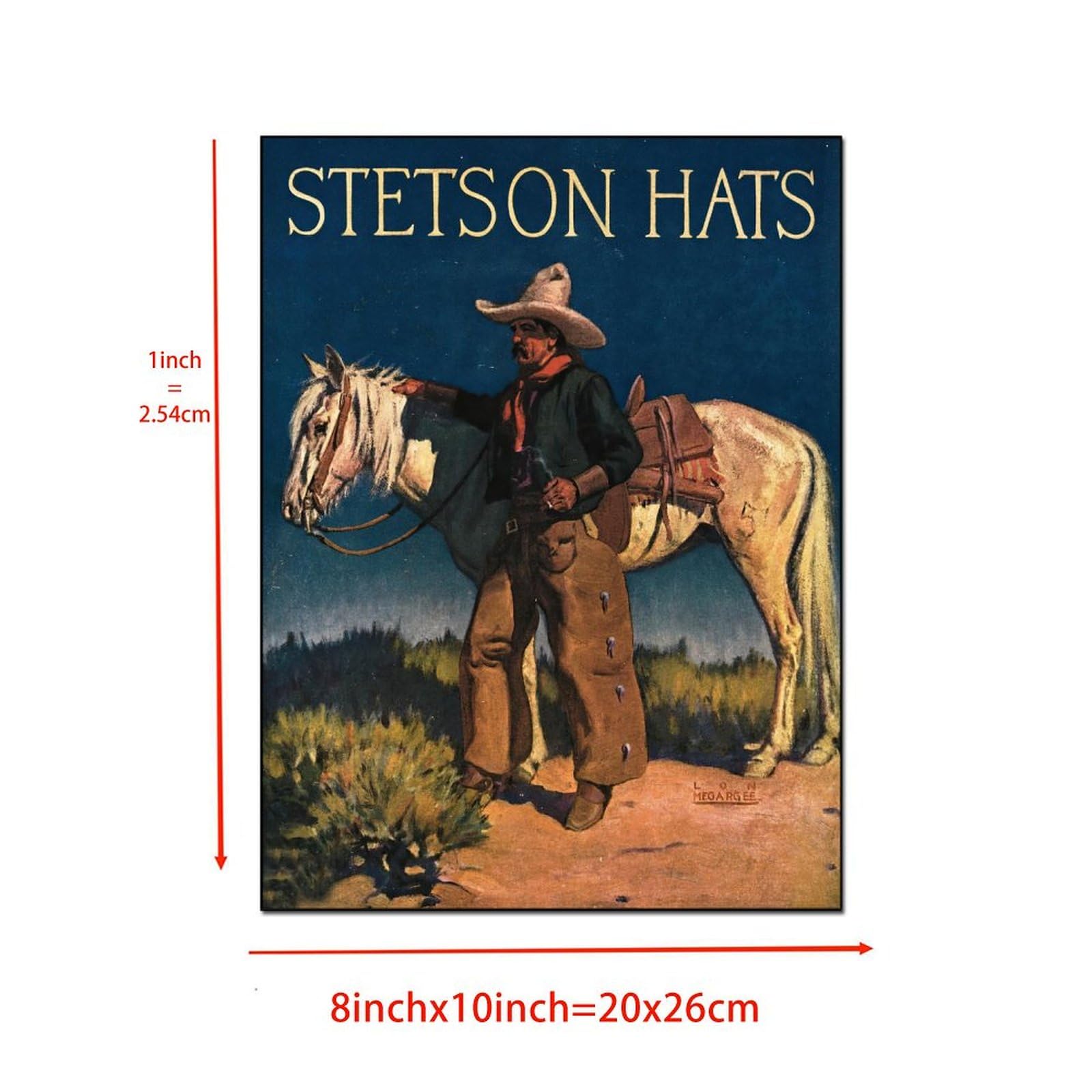 Amazon.com: Vintage Stetson Hat Cowboy Retro Poster, Old West