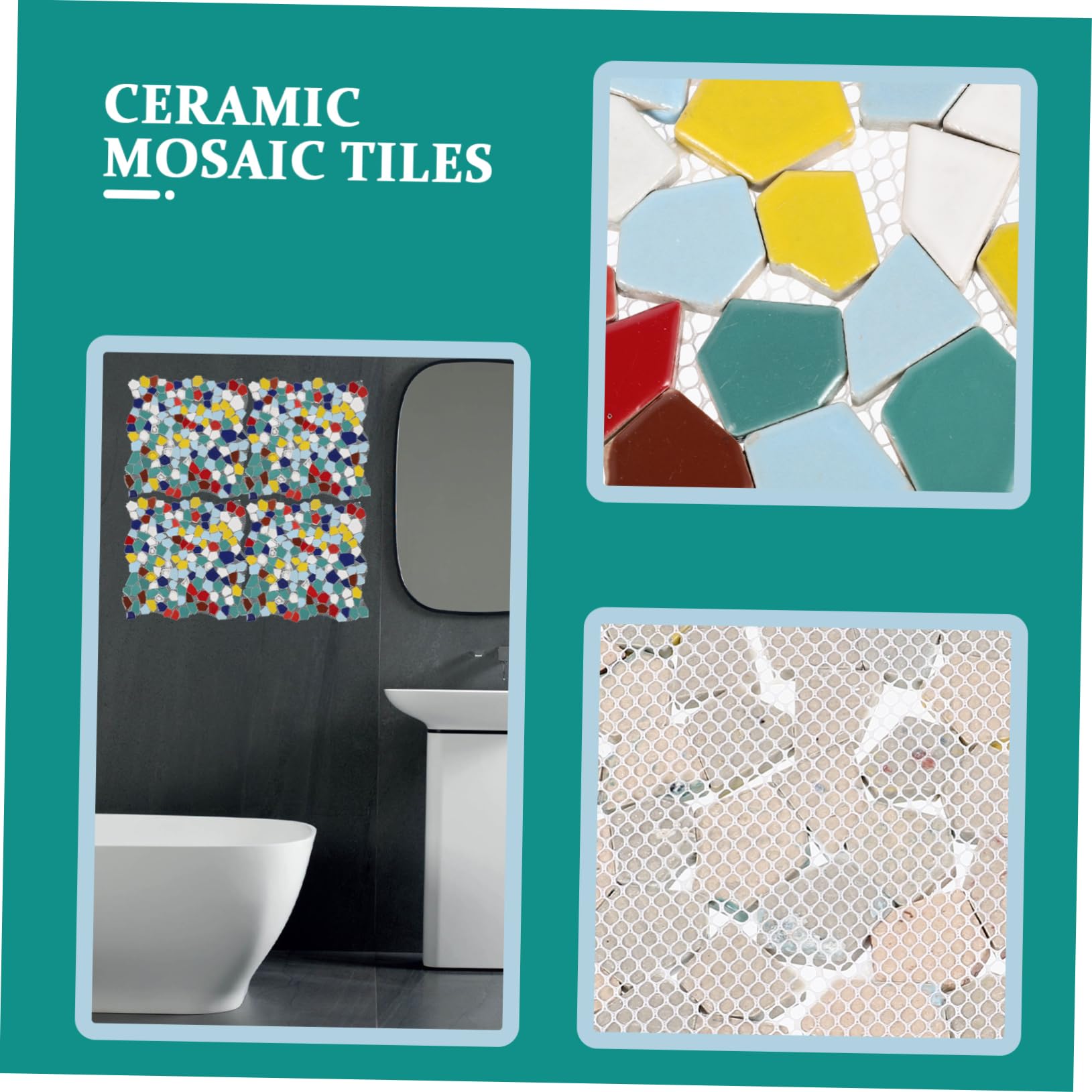 Piezas de Mosaico de Cerámica Irregulares para Manualidades, Material Seguro, Bordes Uniformes, Adecuado para Jardín y Hogar