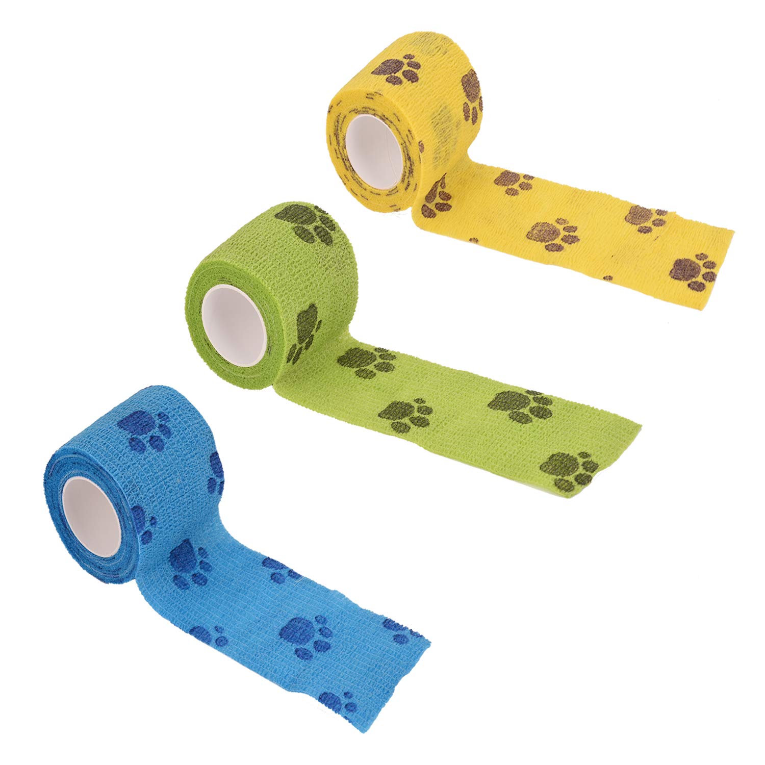 Buy 3 Rolls Pet Vet Wrap Self Adhesive Pet Elastic Bandage Vet Wrap