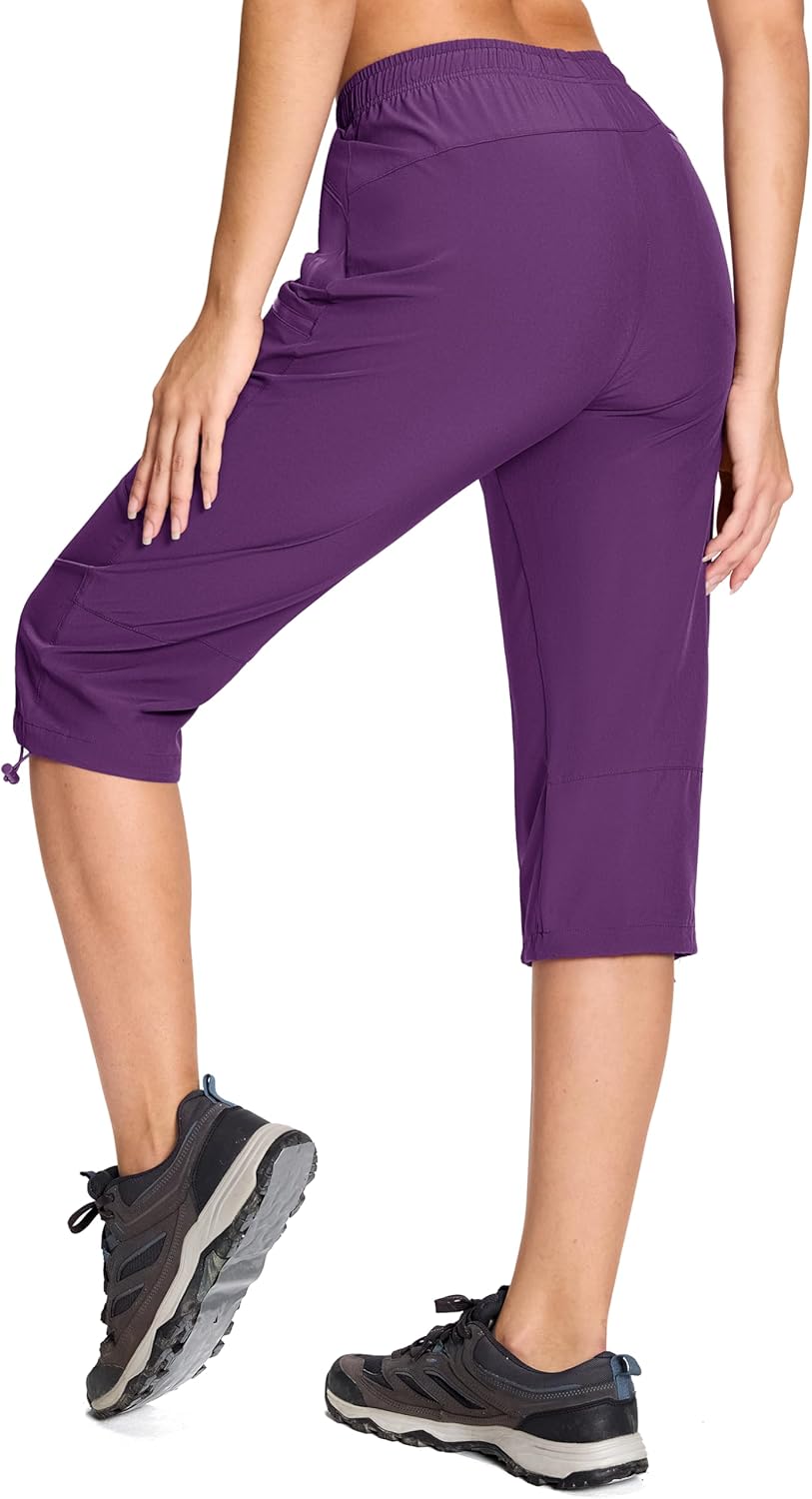 MAGCOMSEN Women's Hiking Capri Pants UPF 50+ Lightweight Quick Dry Casual Golf Cargo Crop Pants with 5 Pockets Summer - Image 2
