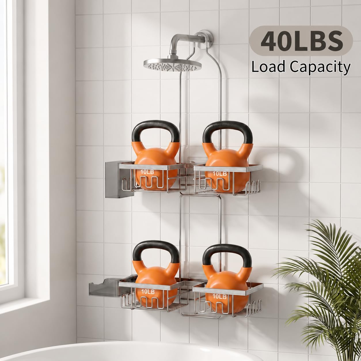 Shower Caddy Hanging for Handheld Showerheads, Rustproof, Black