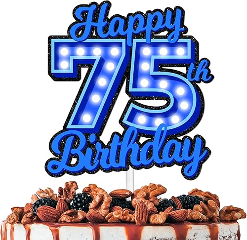 Miniatura 78 de Blue Glitter Happy Birthday 15th Cake Topper Let’s Glow Crazy Party Theme Decoration Supplies Boys Girls Happy Birthday 15 Anniversary Party Decor