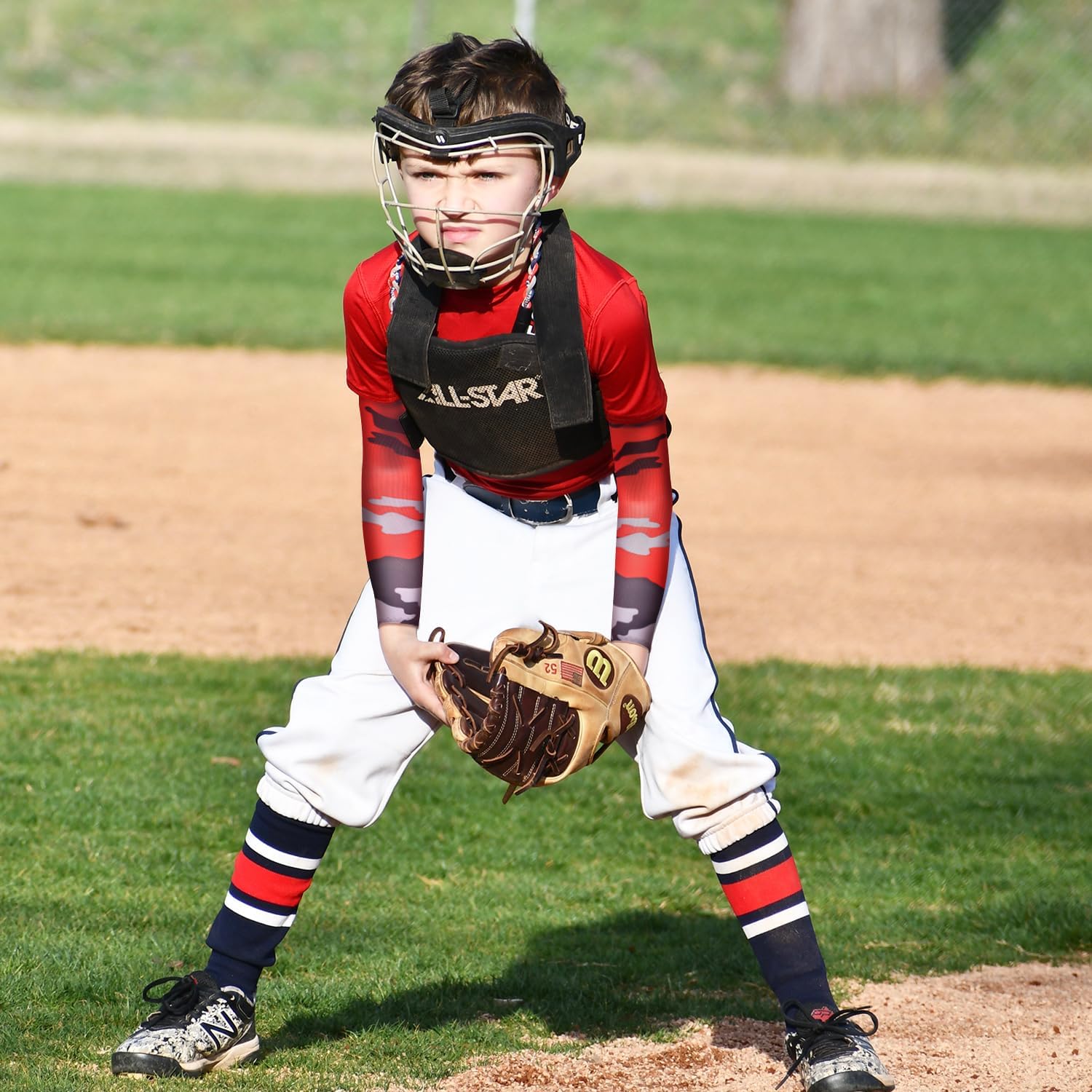 16 Pairs Arm Sleeves for Kids Youth Football Basketball Baseball UV Sun Protection Cooling Compression Sleeves