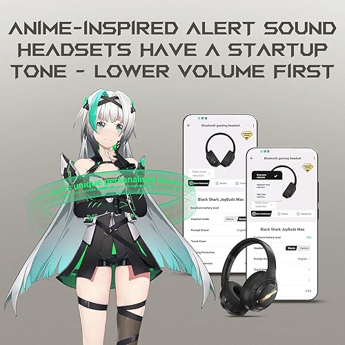 Miniatura 2 de Black Shark JoyBuds Max Auriculares con cancelación activa de ruido, auriculares inalámbricos sobre la oreja de 50 horas de reproducción con