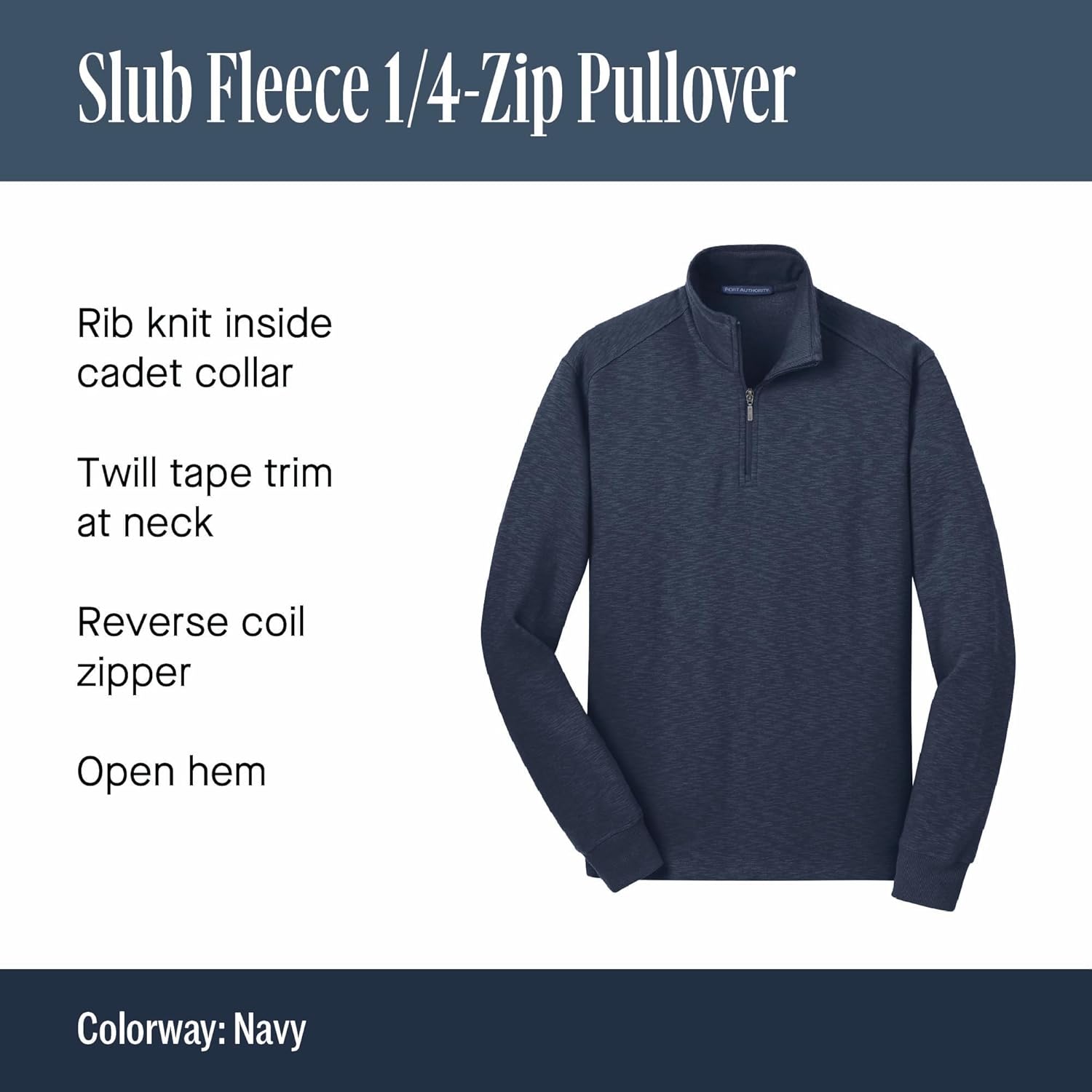 Port Authority Slub Fleece 1/4-Zip Pullover - Image 5