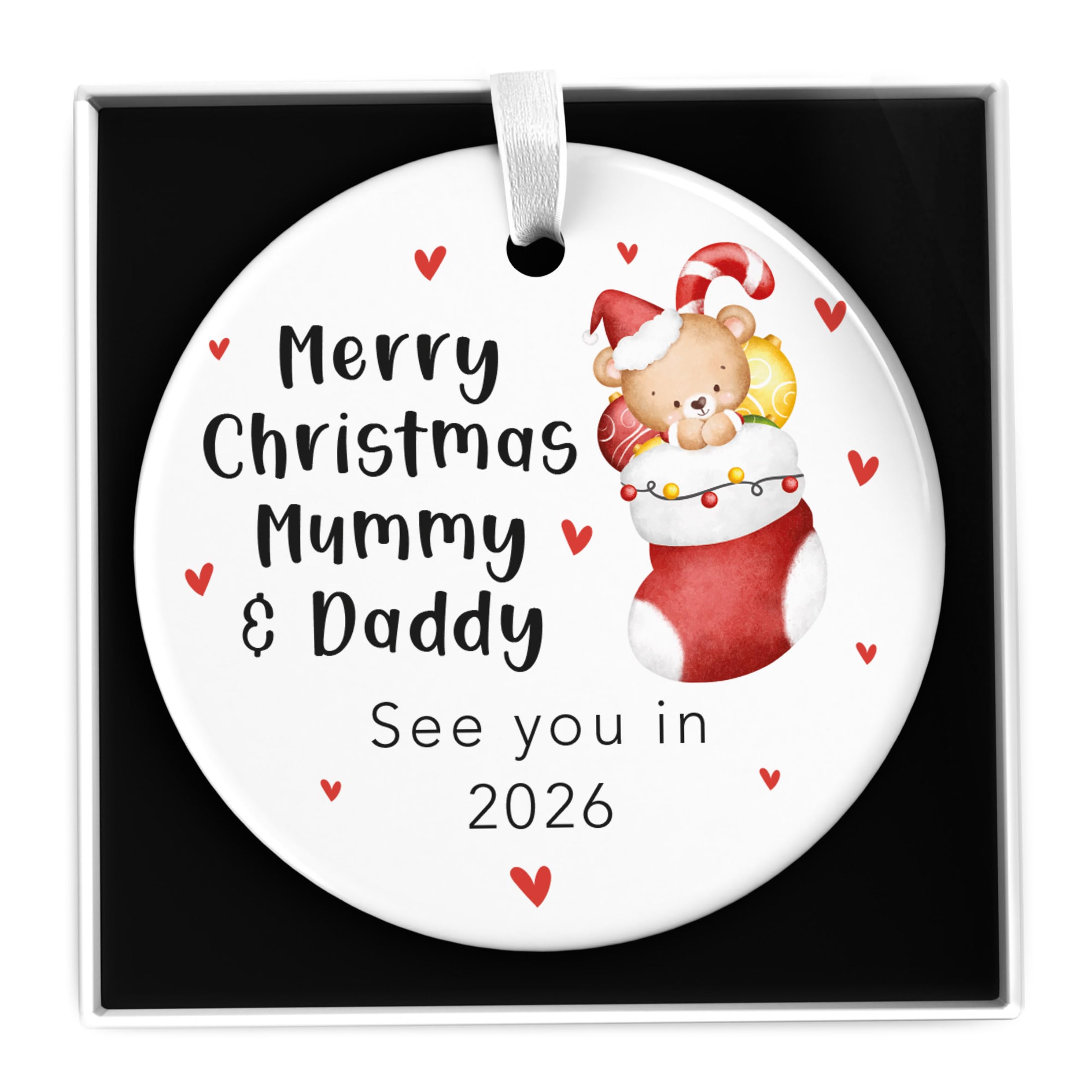 Hunts England Biglietto Di Natale Per Futuro Papà – “Happy Christmas Daddy From The Bump”, Con Messaggio “I Can't Wait To Meet You”, Formato 148x148 Mm Con Busta