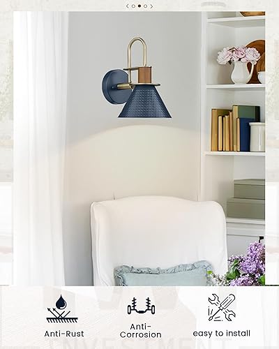 Miniatura 5 de HWH - Apliques de pared rústicos, lámpara de pared industrial para interiores, cuello de cisne, 1 luz de tocador de granero para baño, dormitorio,