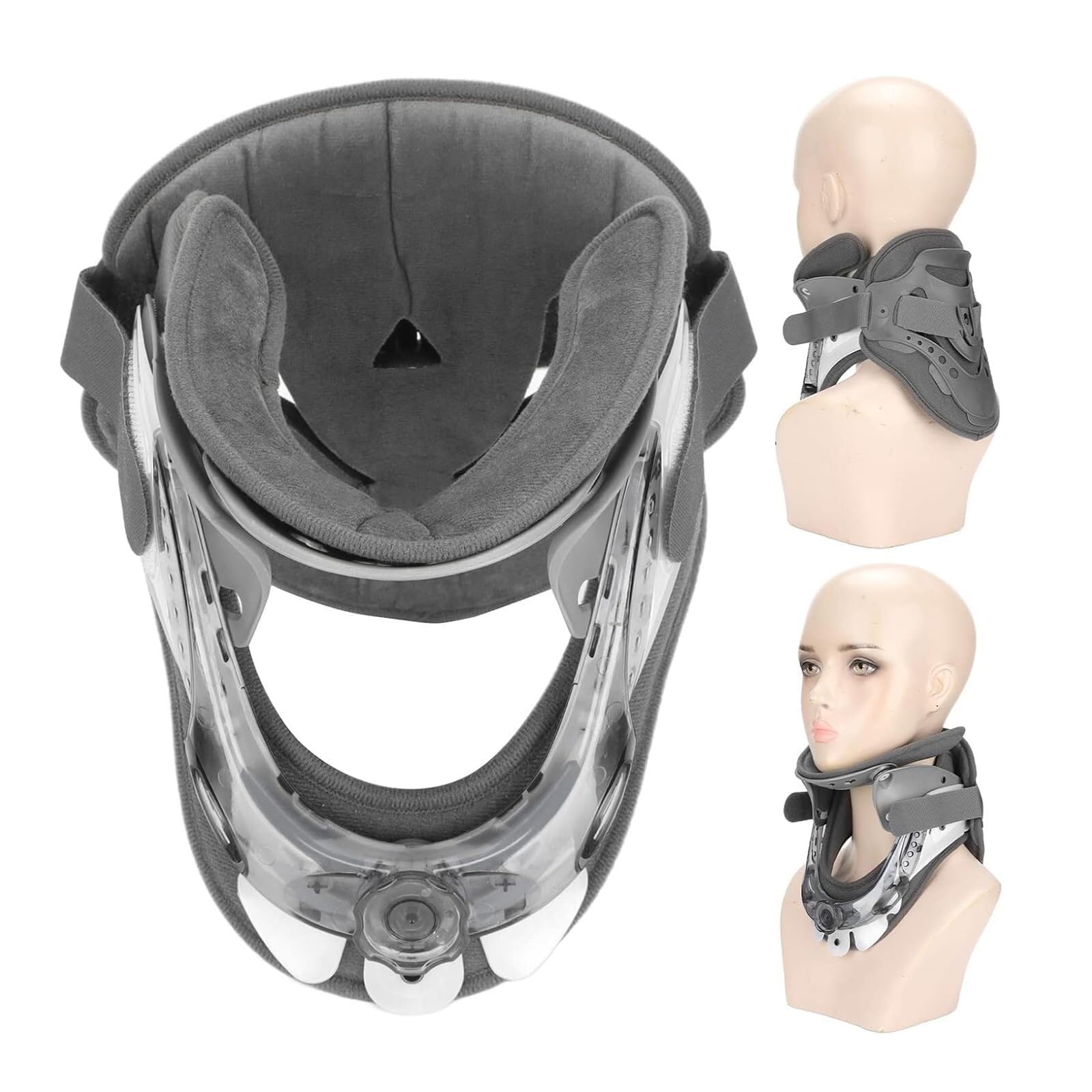 X&Z-XAOY Collarín Ajustable Collarín Cervical Transpirable Y Ajustable En Altura De 6 Velocidades Diseño Abierto para Descompresión Cervical Tracción Cervical