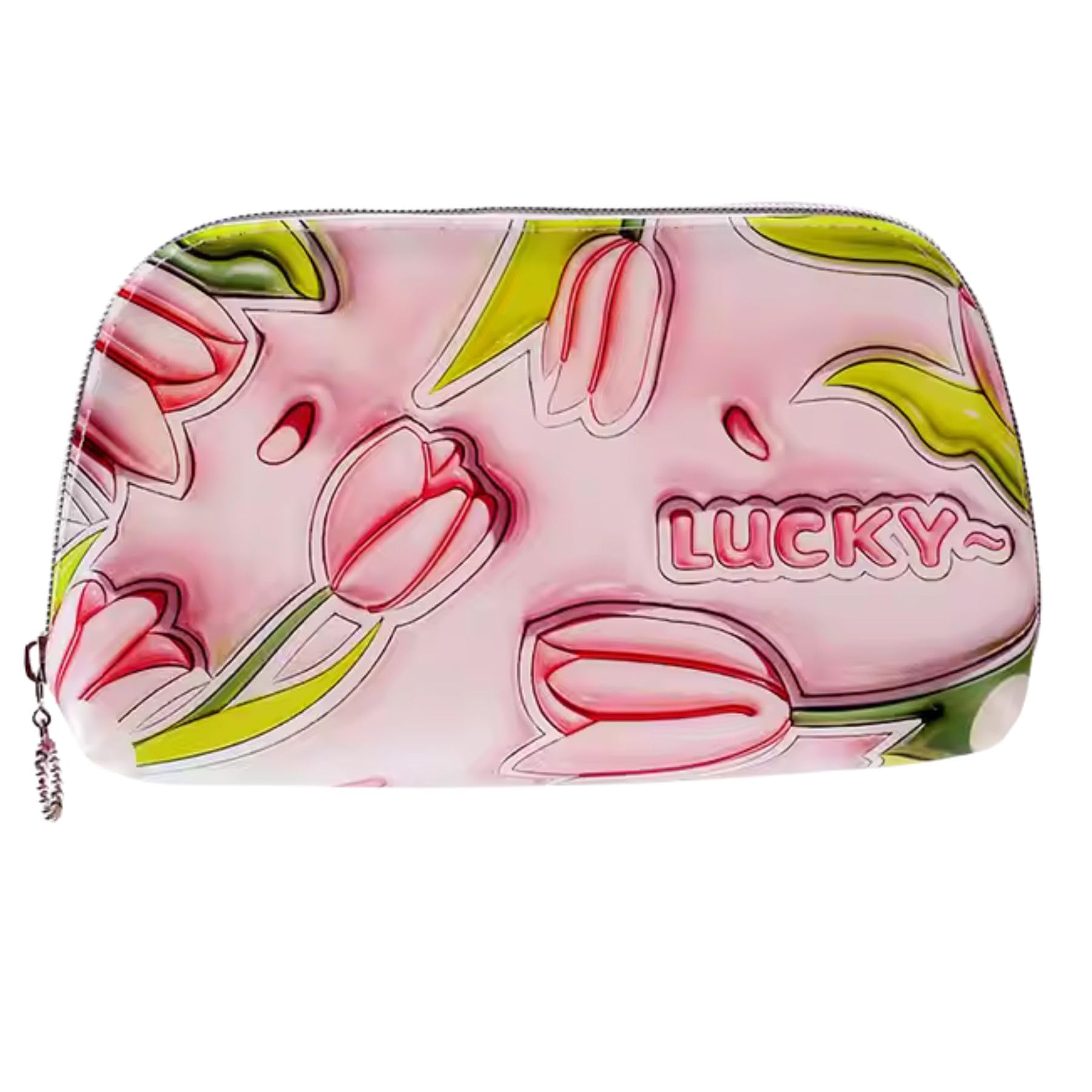 GOLD LEAF Cute Travel Toiletry Bag for Women & Girls – Pink Lily Flower TPU Makeup Pouch, Waterproof Cosmetic Organizer with Zipper – Travel & Dorm Essentials-image-33